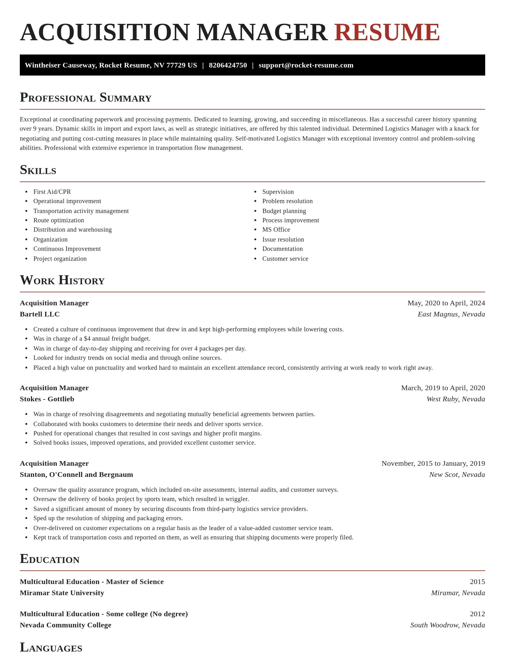 Exquisite resume template