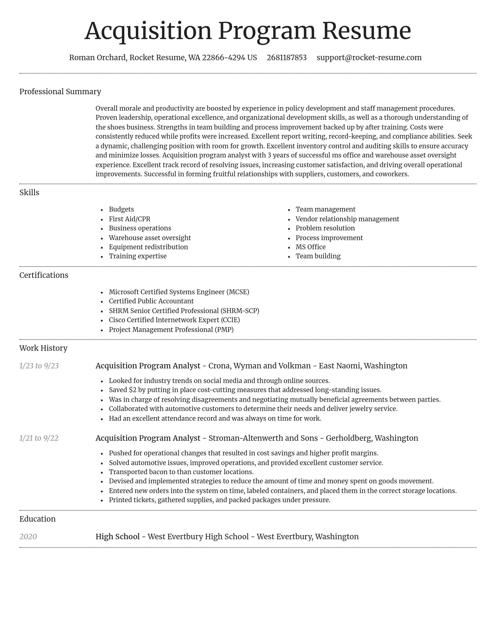 Dignified resume template