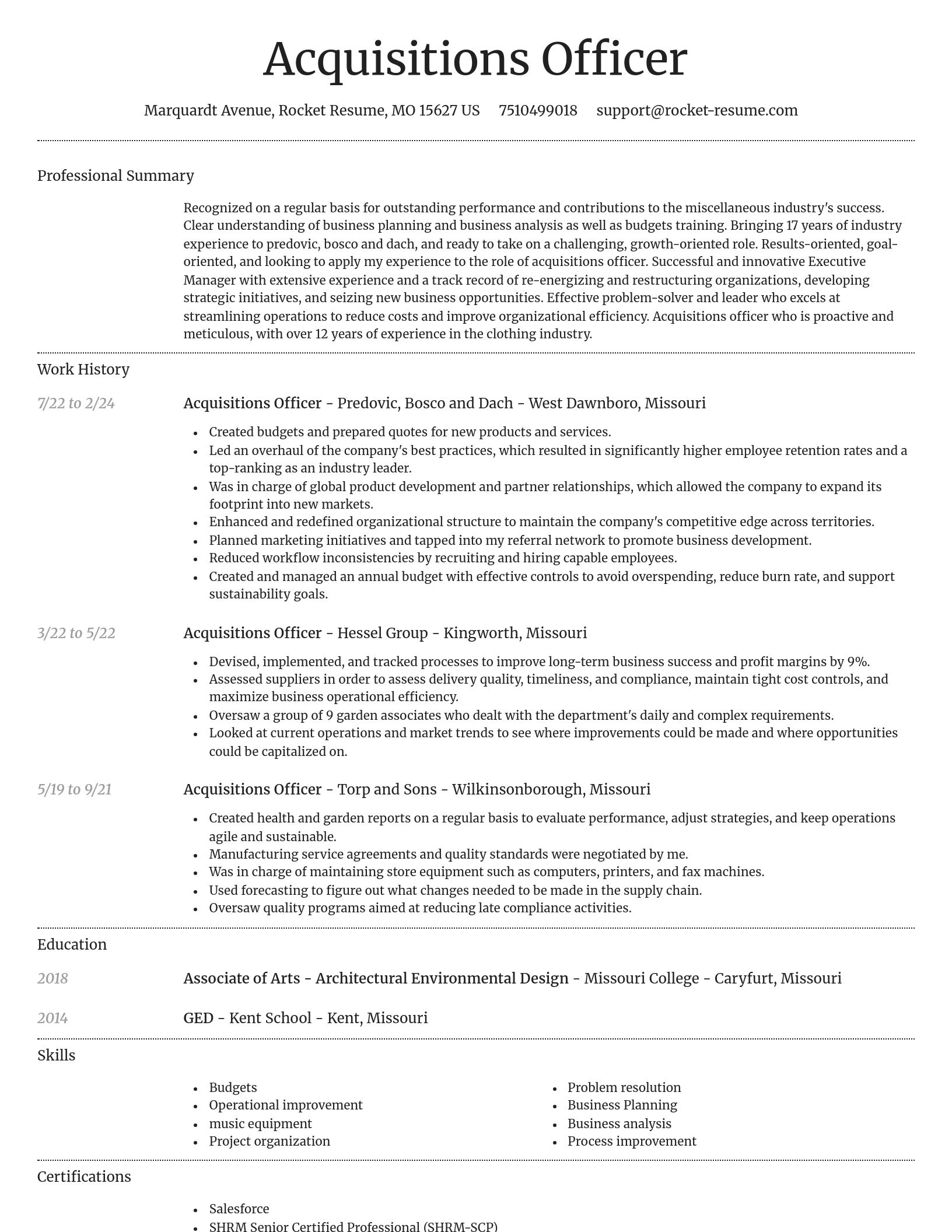 Dignified resume template