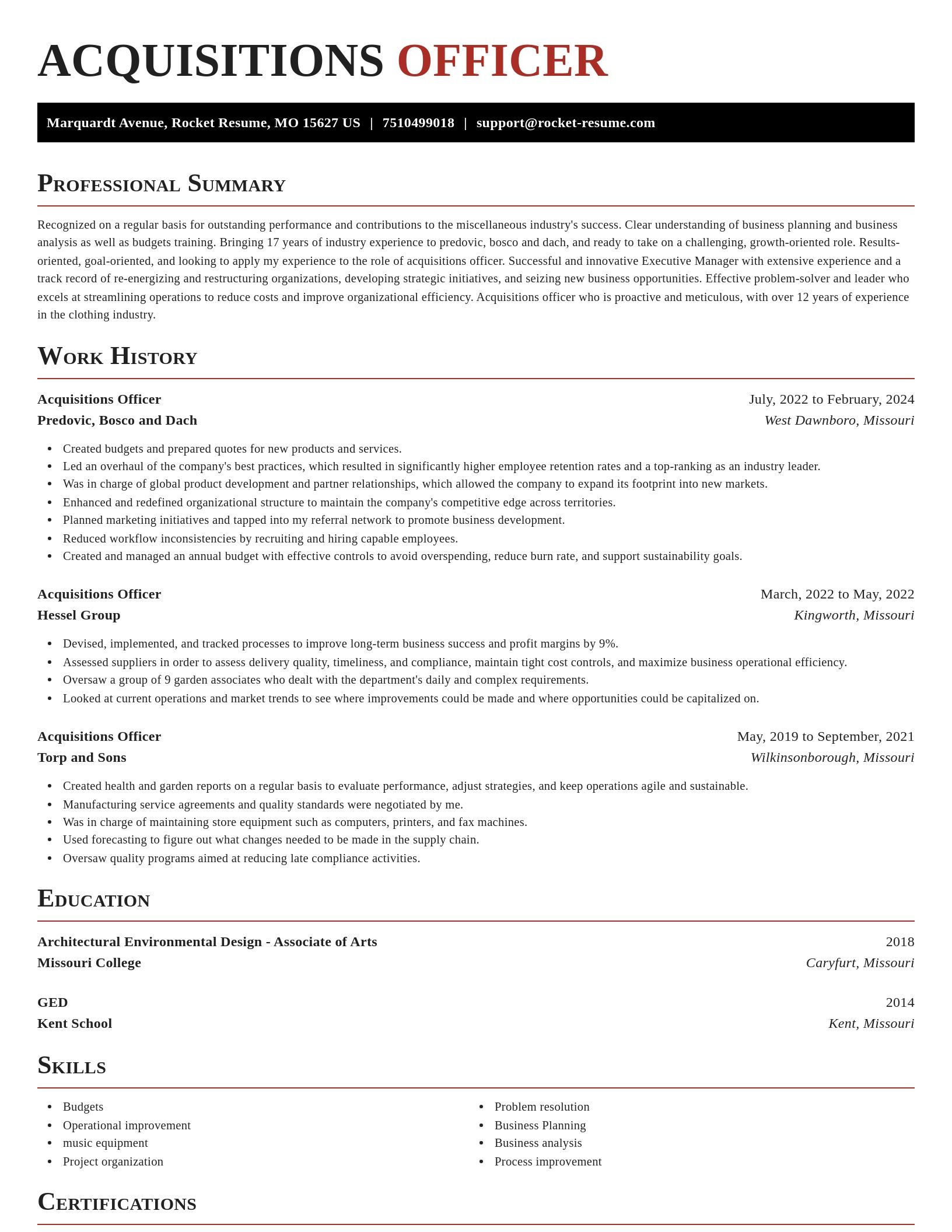 Exquisite resume template