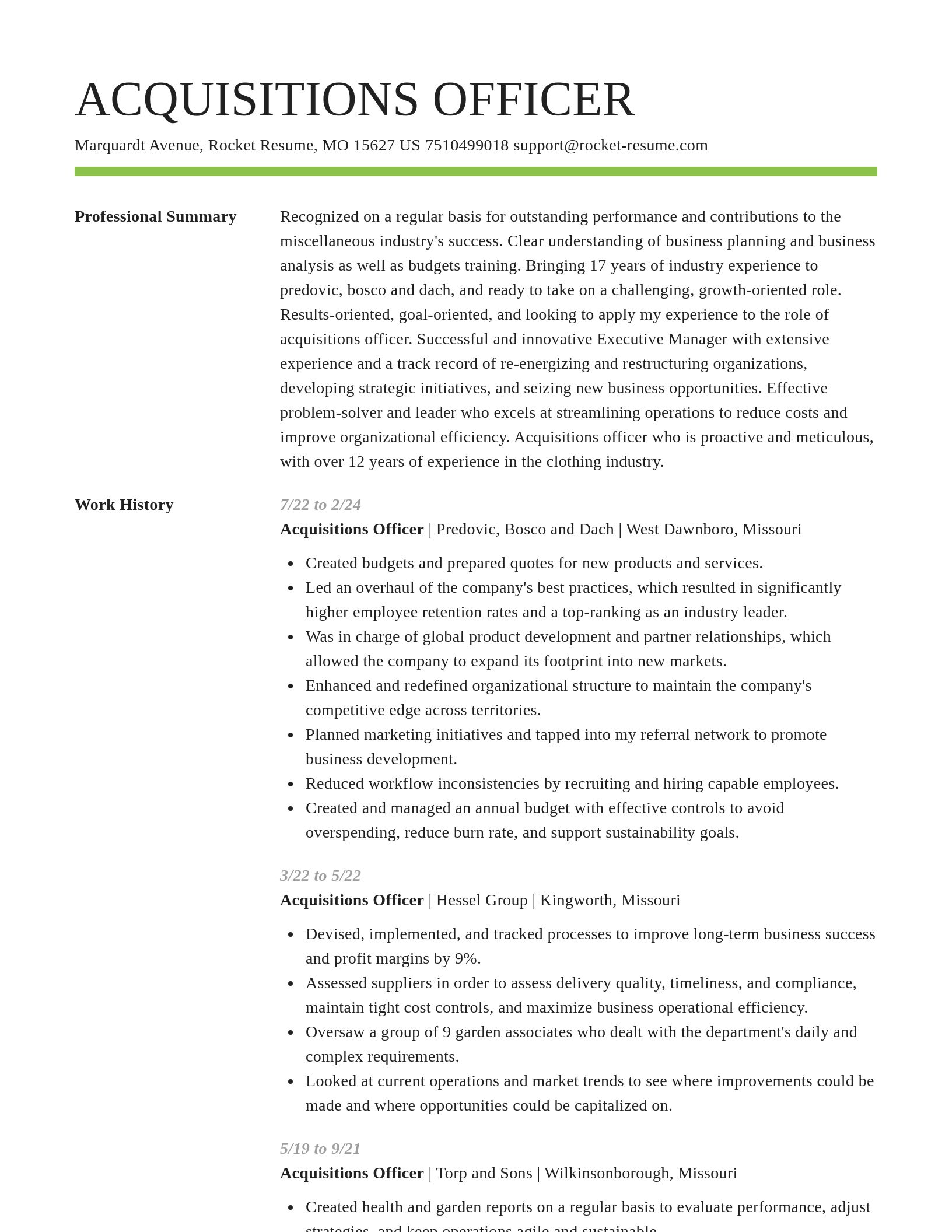 Smart resume template