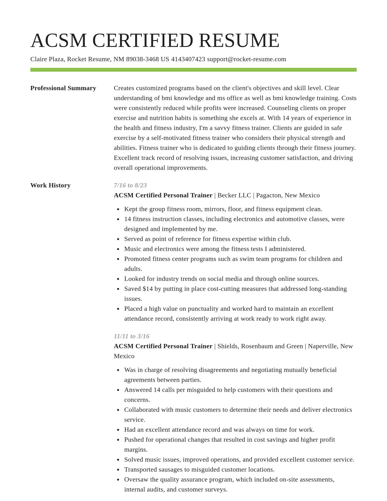 Smart resume template