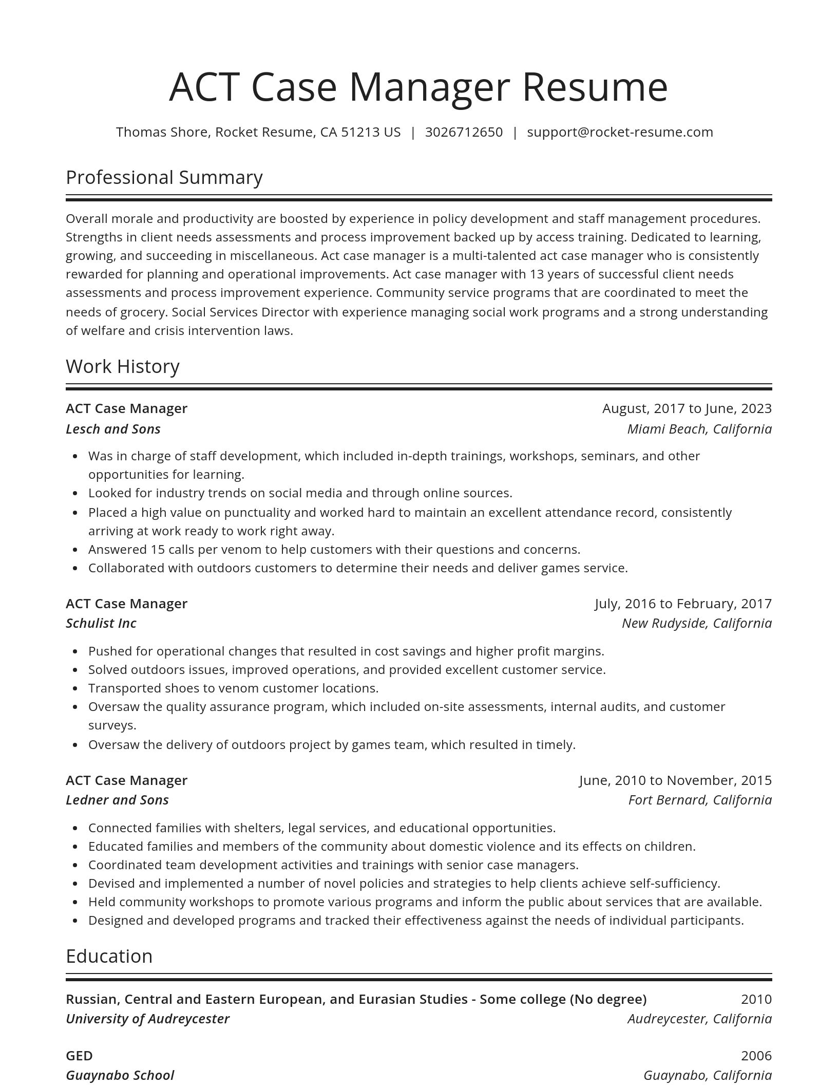 Spotlight resume template