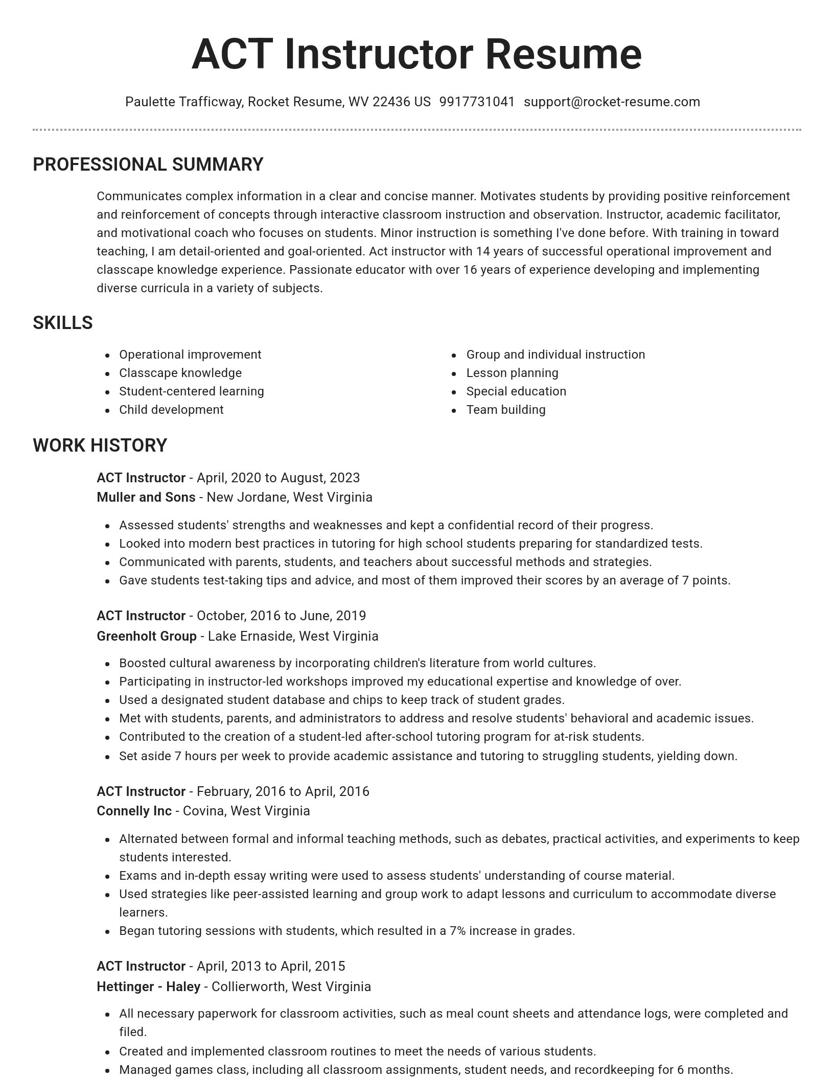 Brilliant resume template
