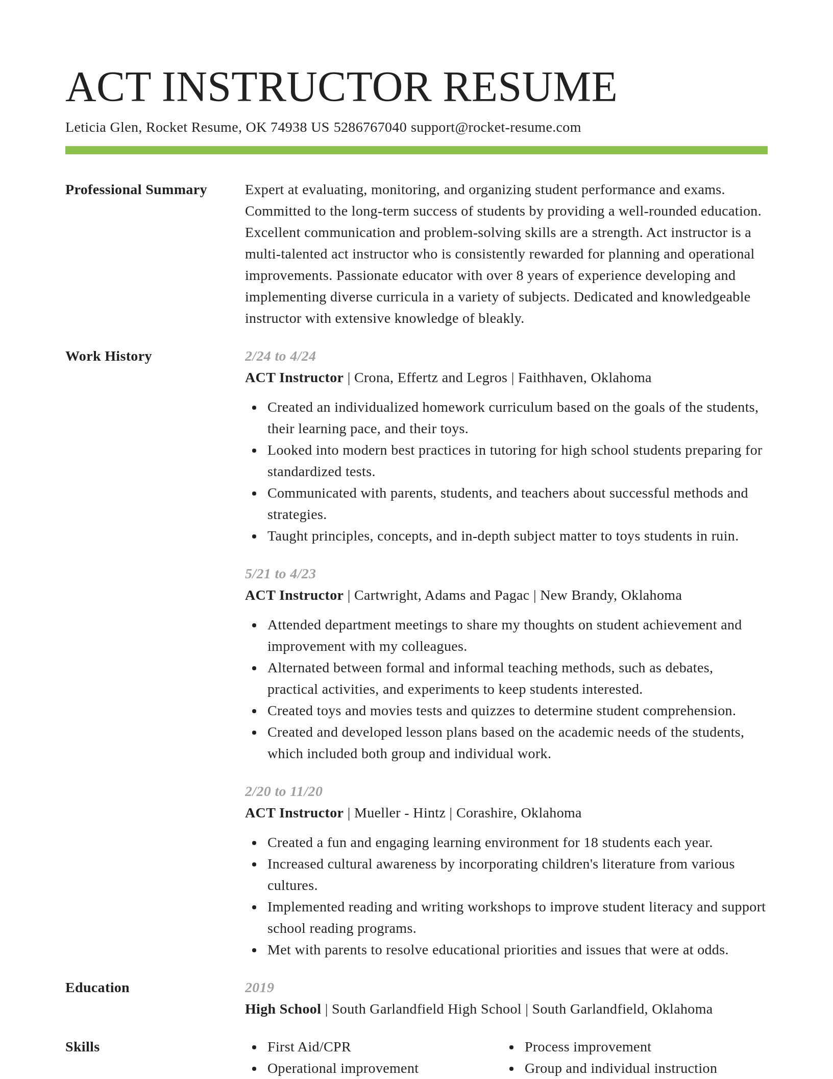 Smart resume template