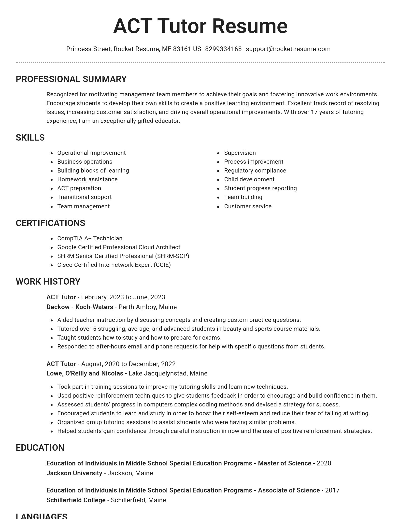 Brilliant resume template