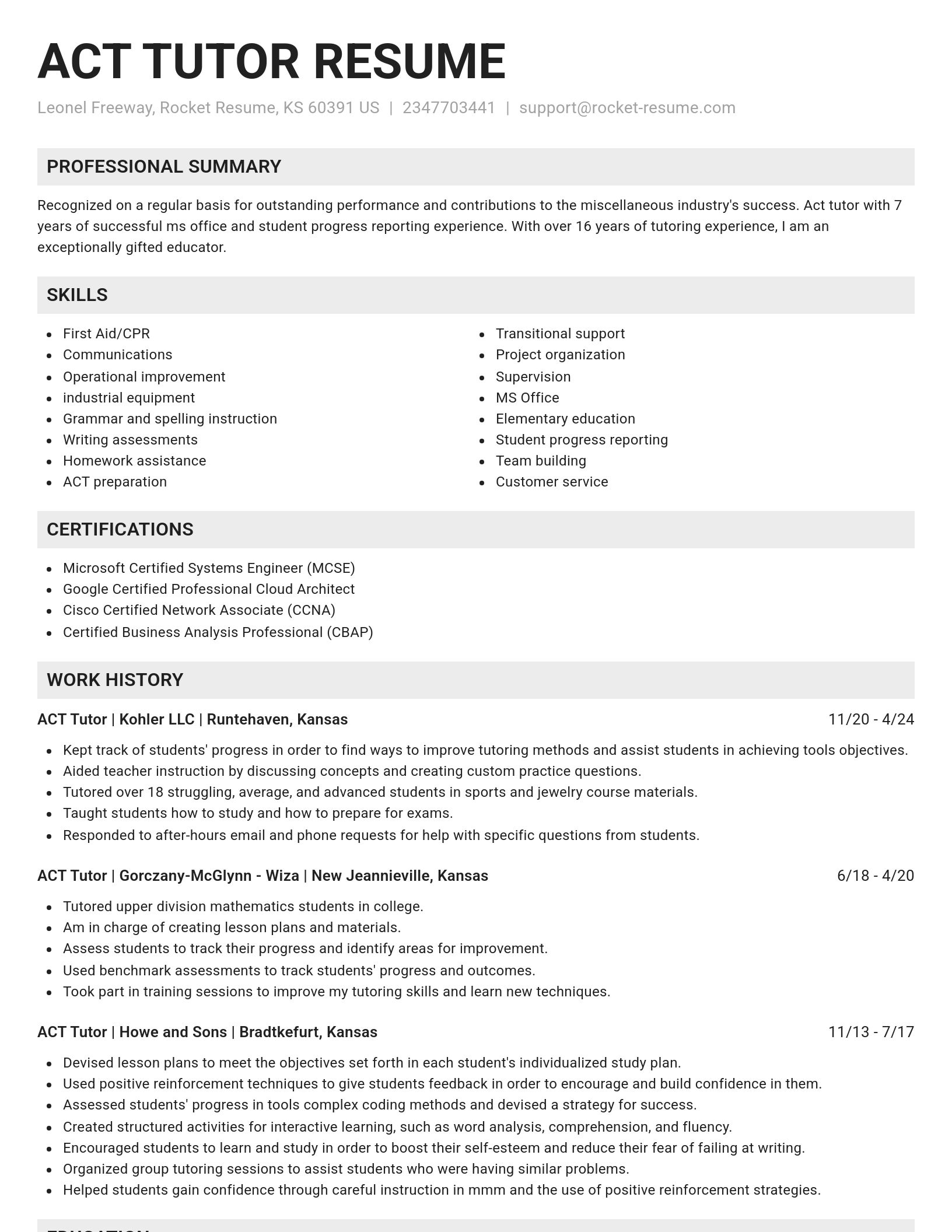 Genius resume template