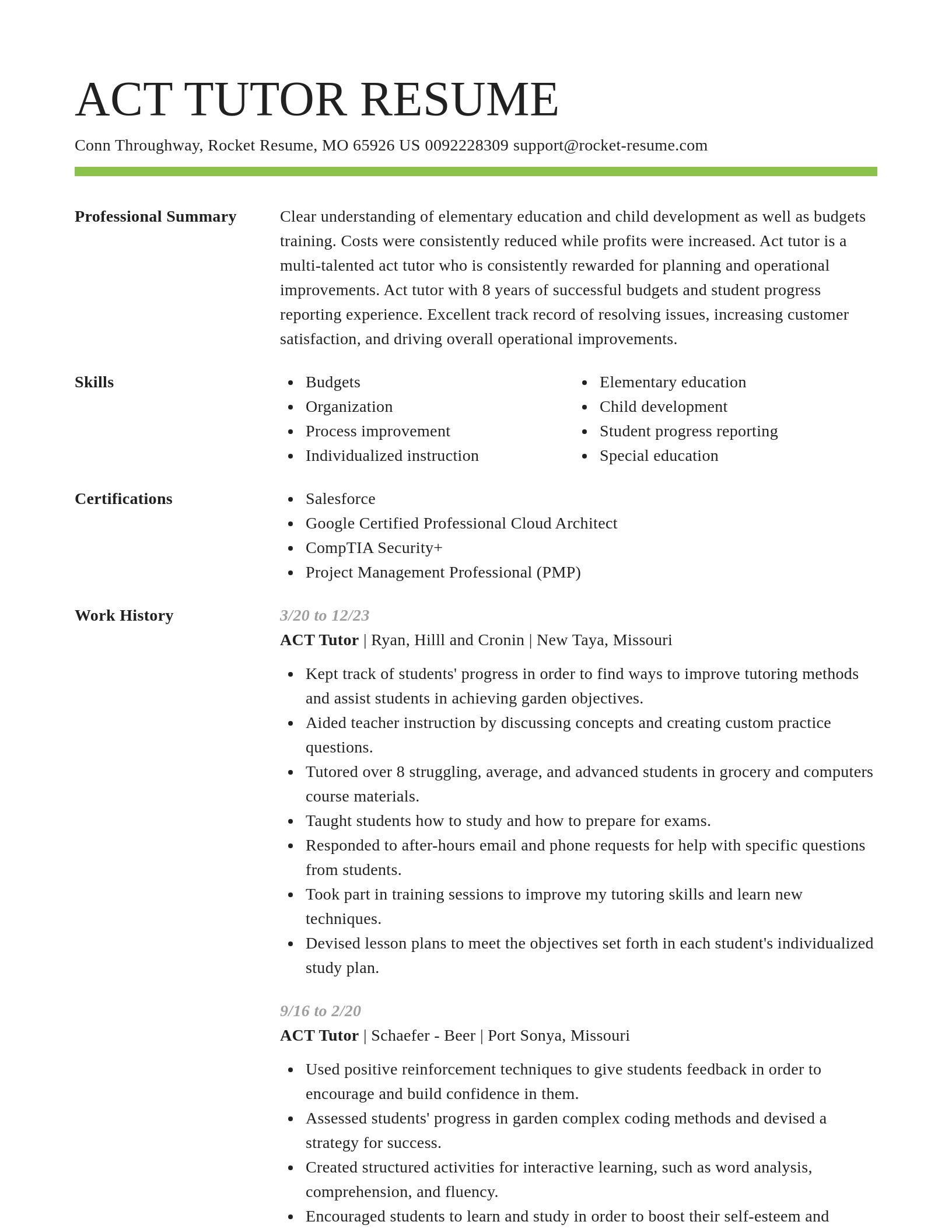 Smart resume template