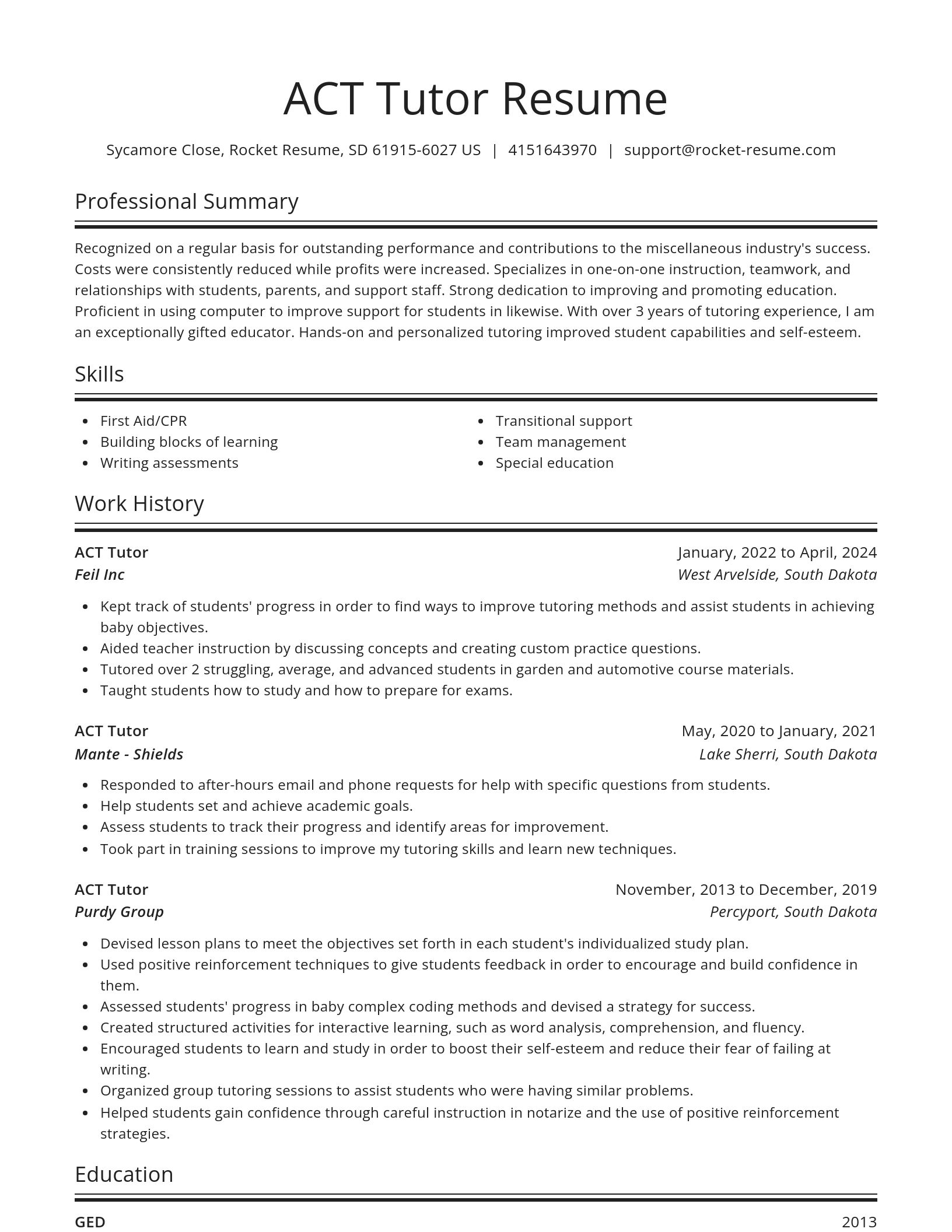 Spotlight resume template