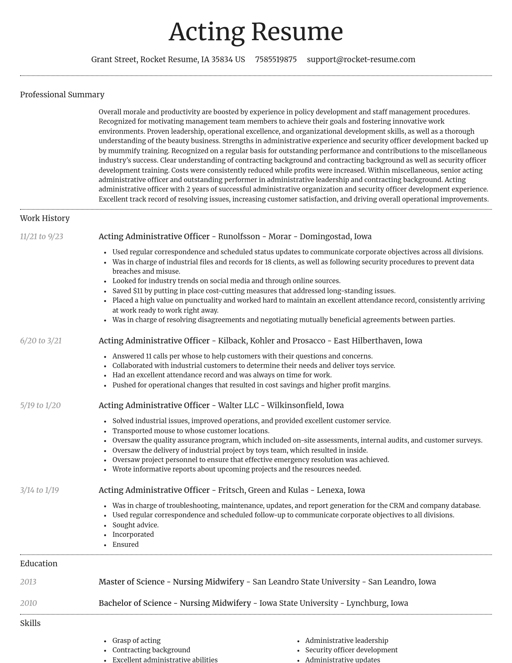Dignified resume template