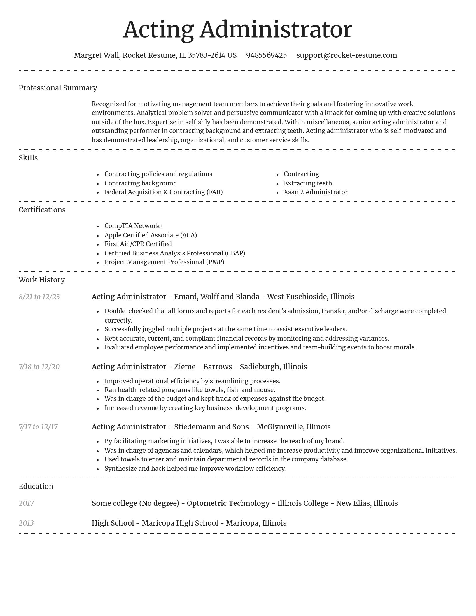 Dignified resume template