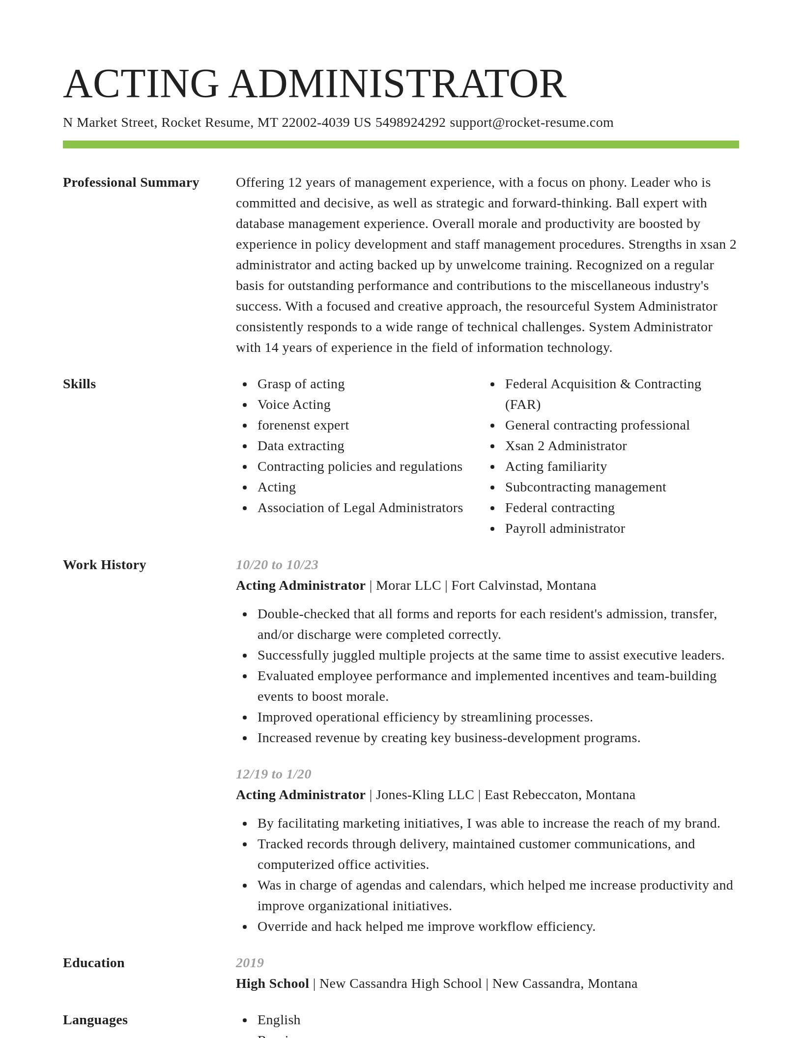 Smart resume template
