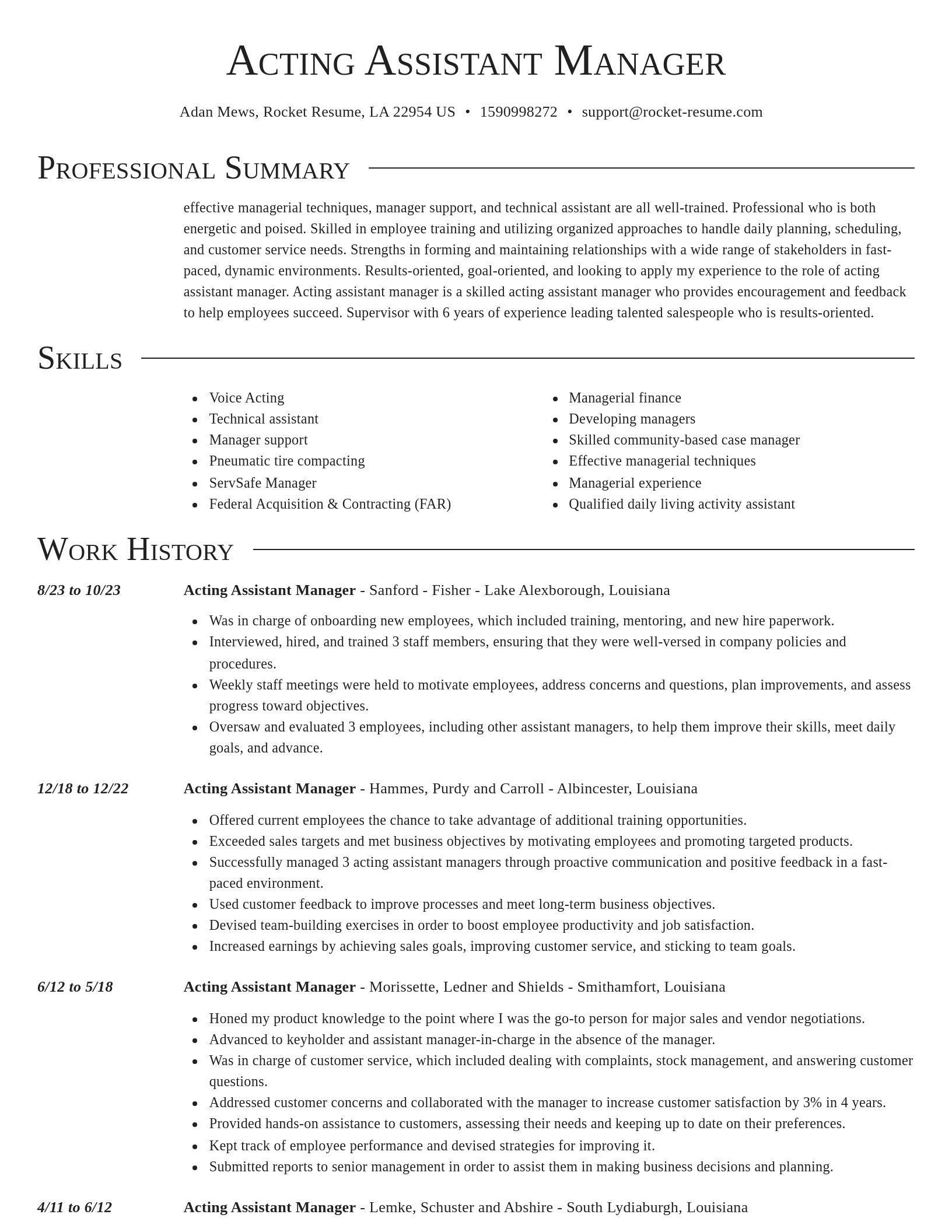 Director resume template