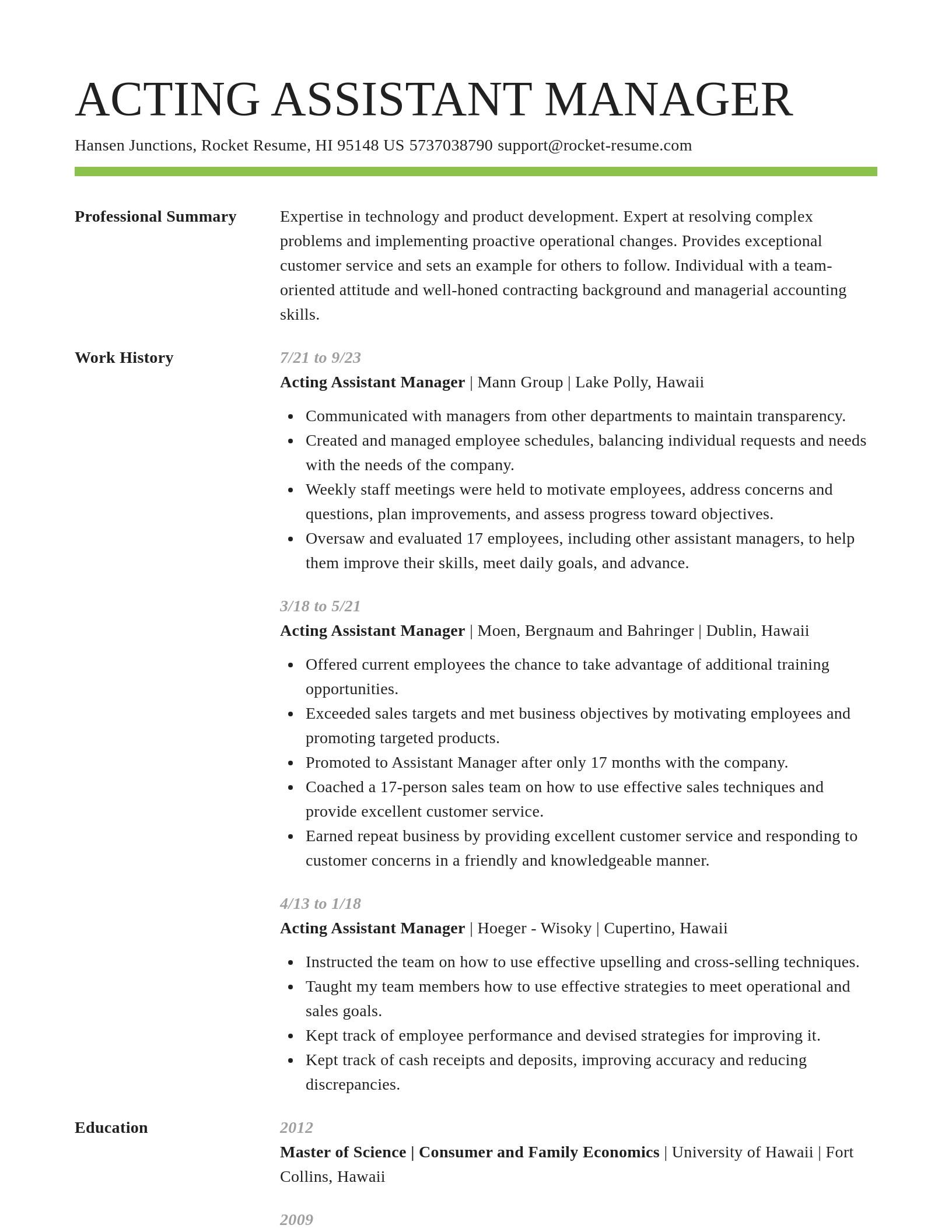 Smart resume template