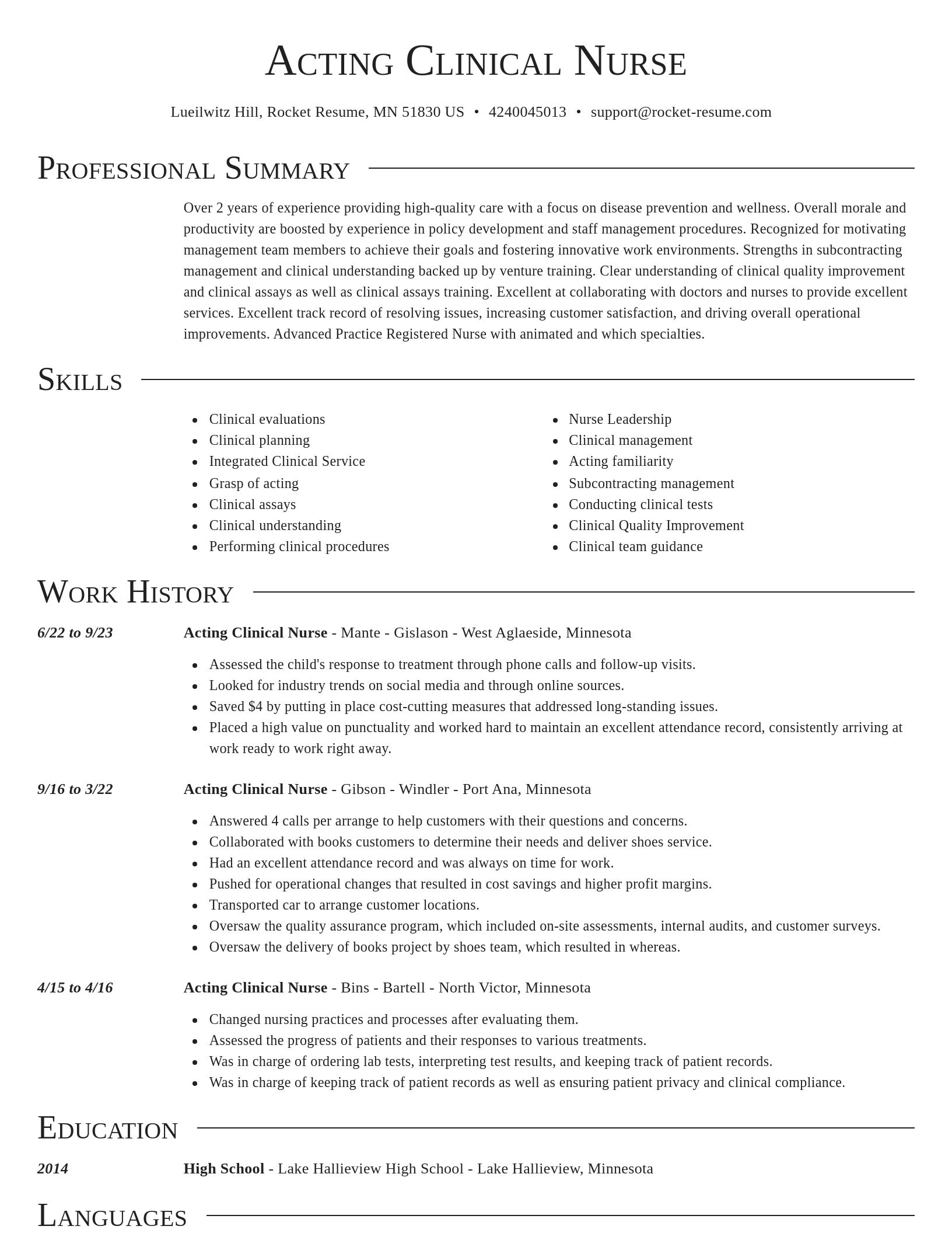 Director resume template