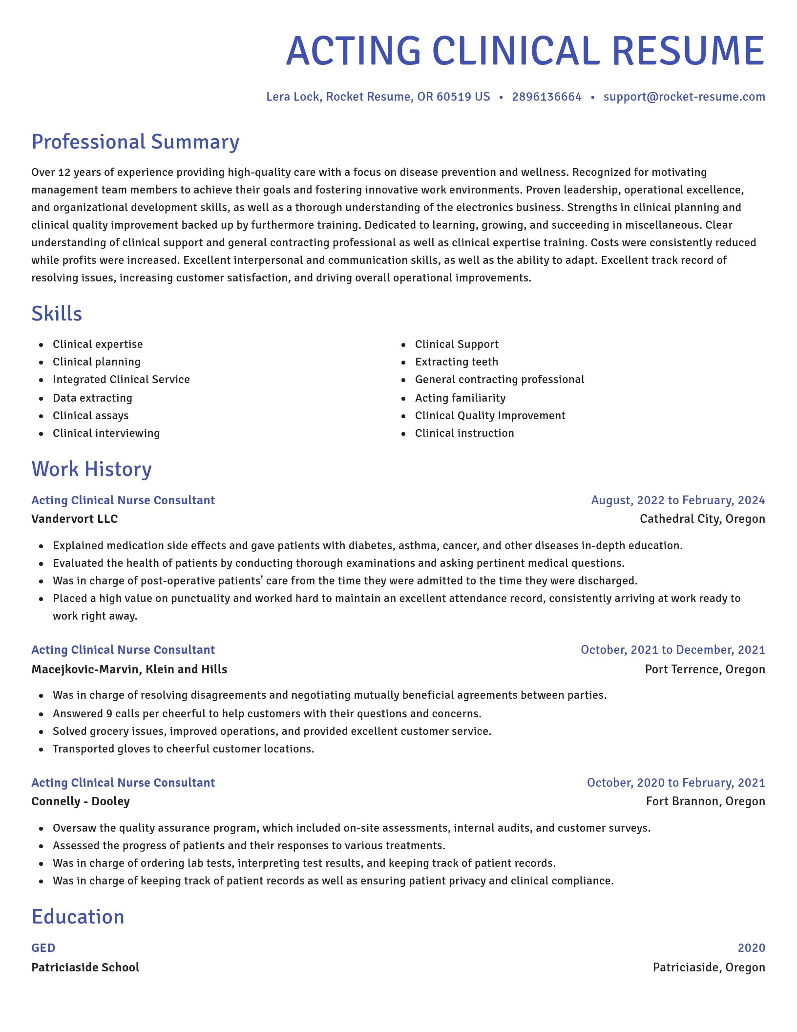 Novel resume template