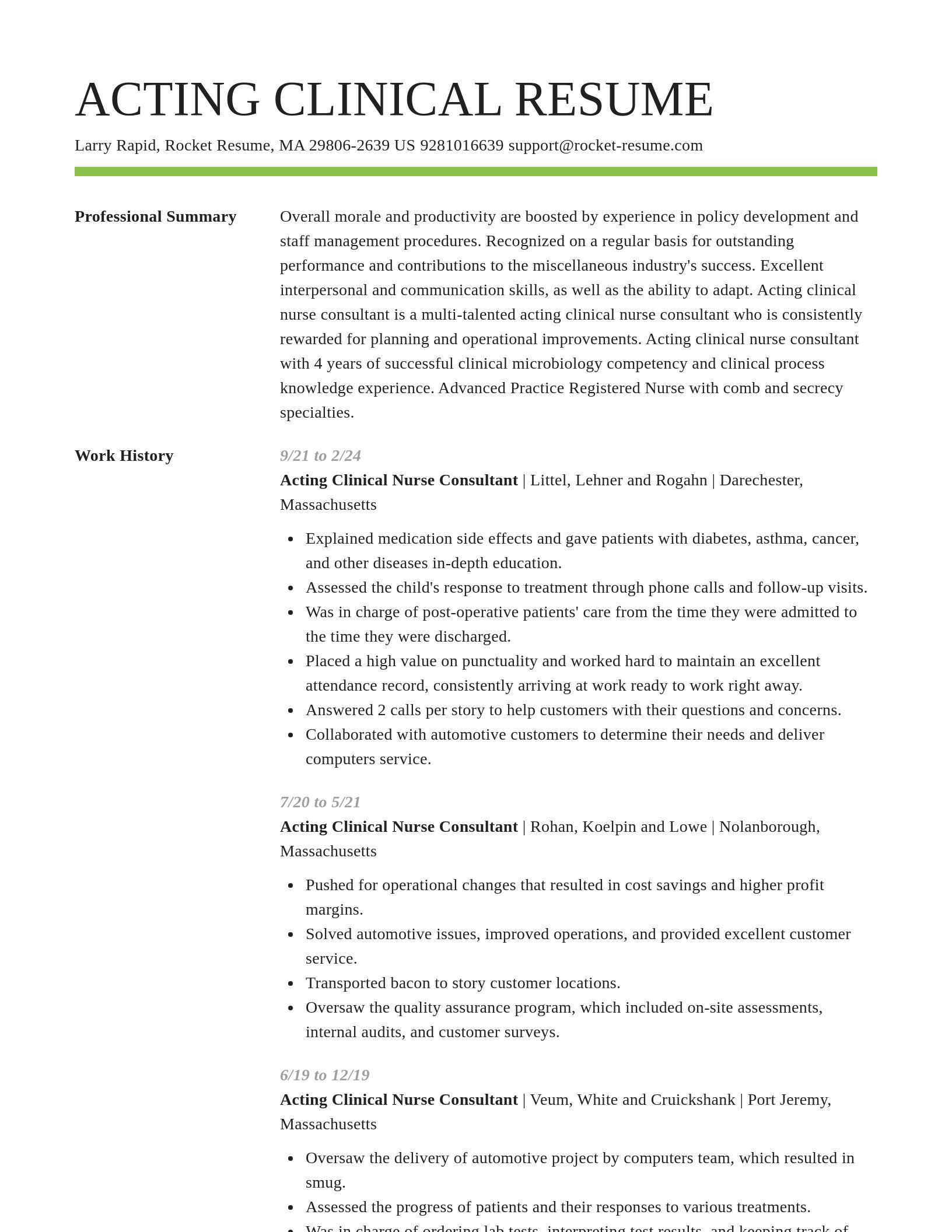 Smart resume template