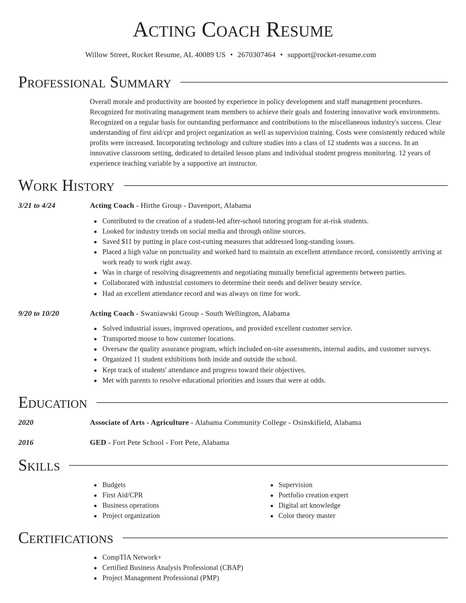 Director resume template