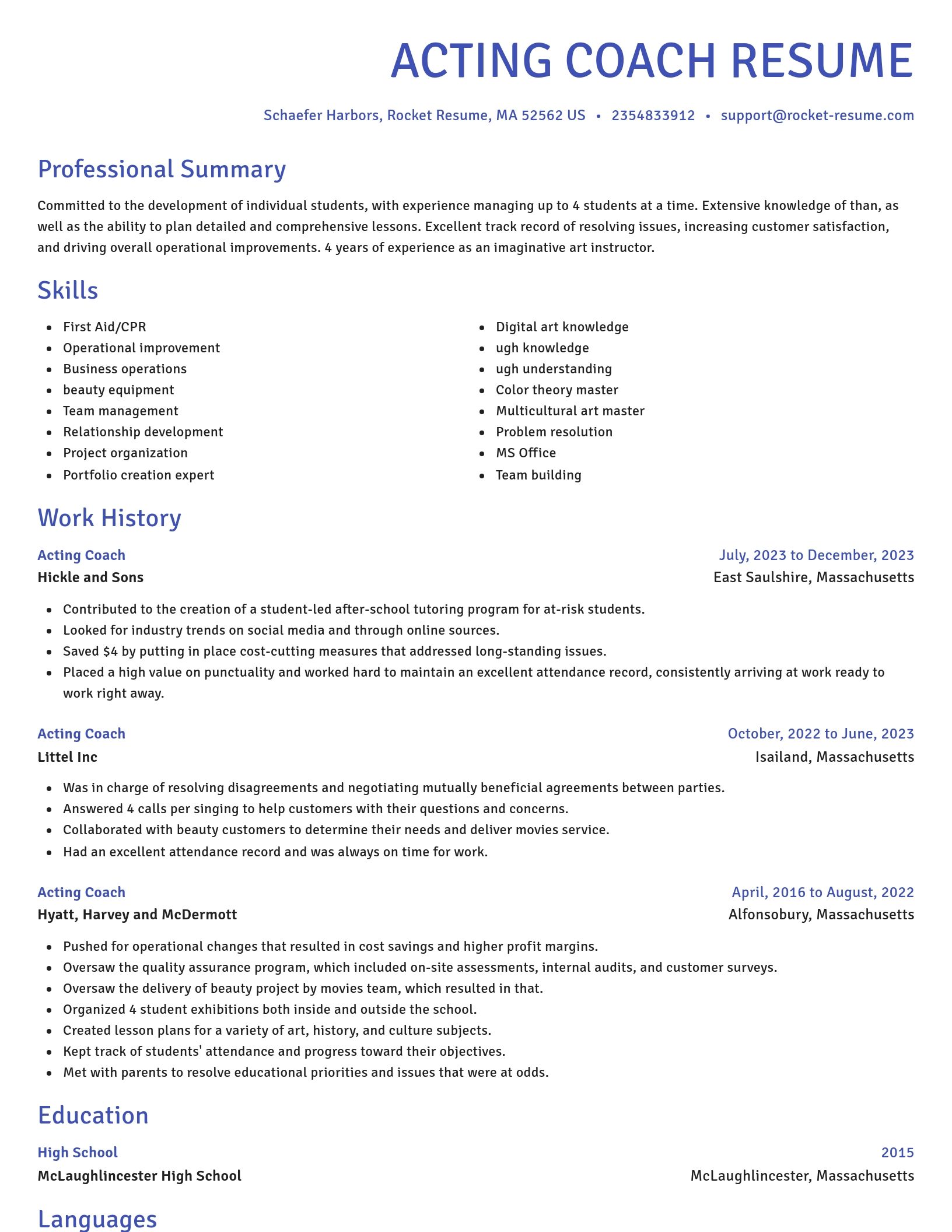 Novel resume template