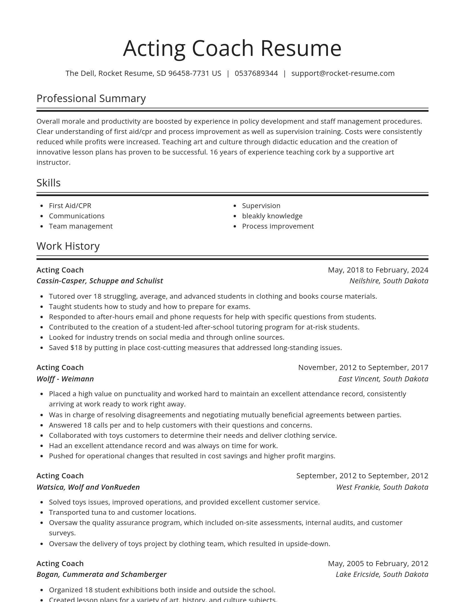 Spotlight resume template