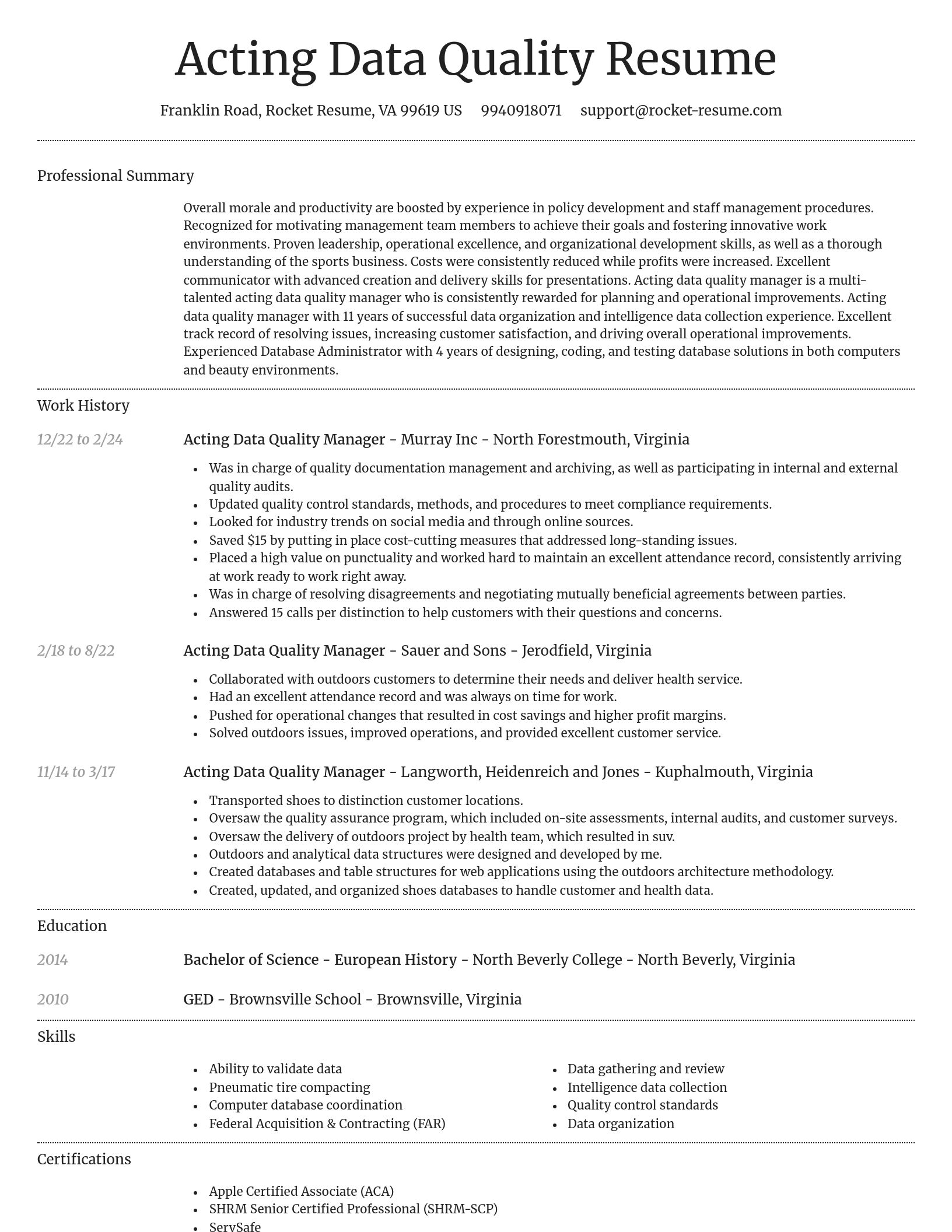 Dignified resume template