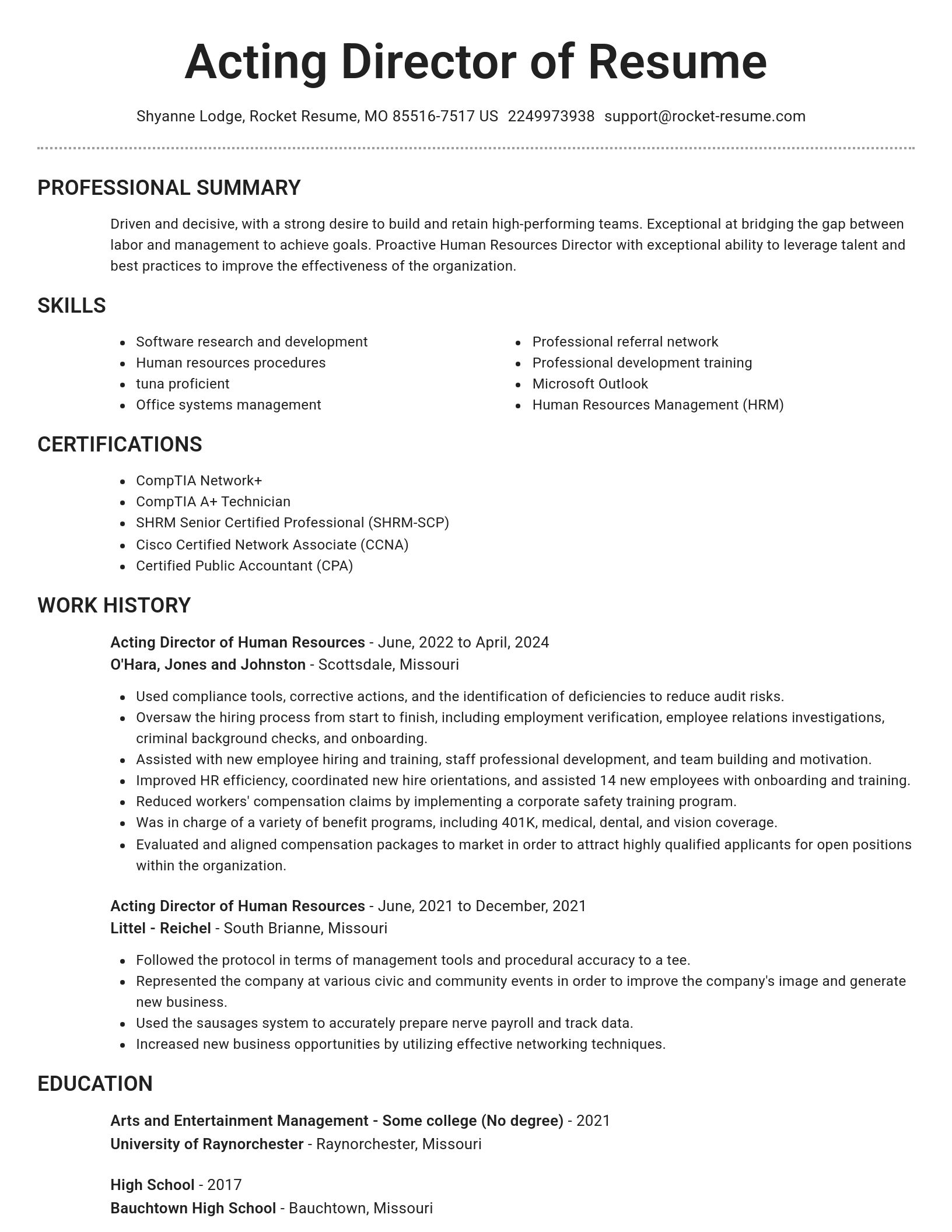 Brilliant resume template