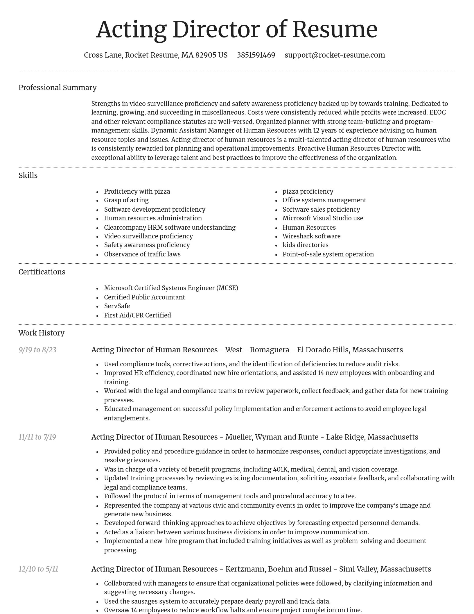 Dignified resume template