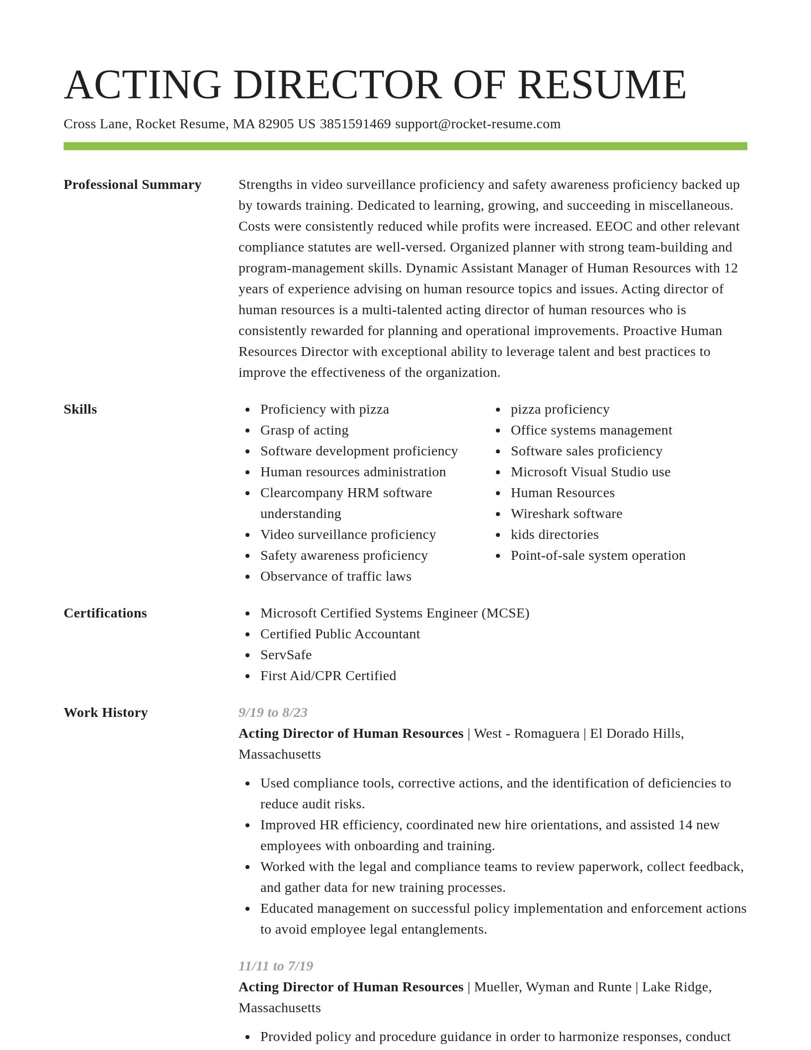 Smart resume template