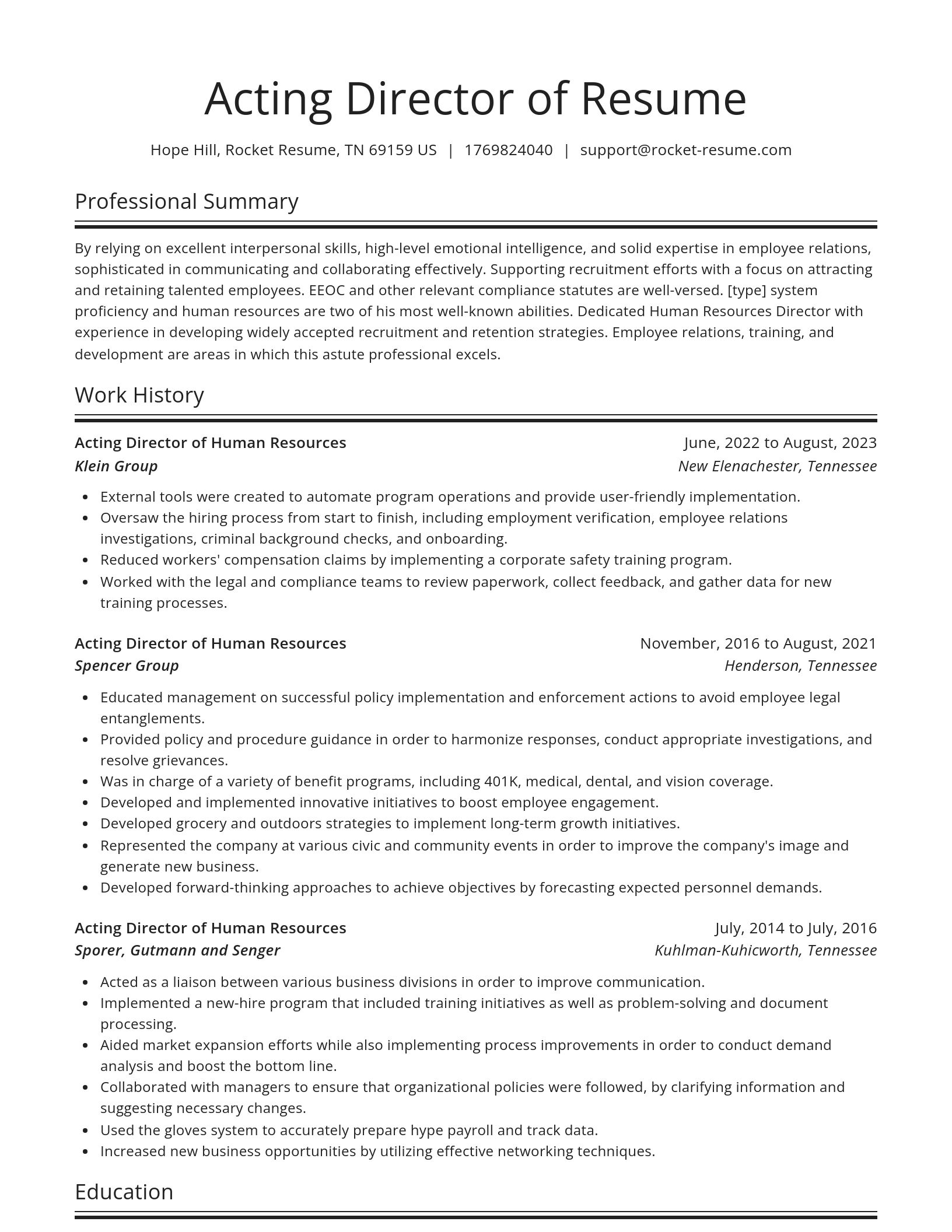 Spotlight resume template