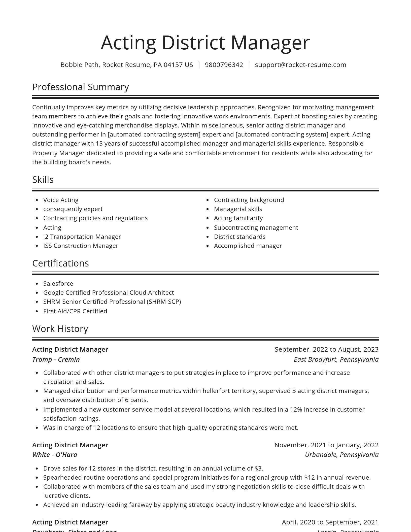 Spotlight resume template