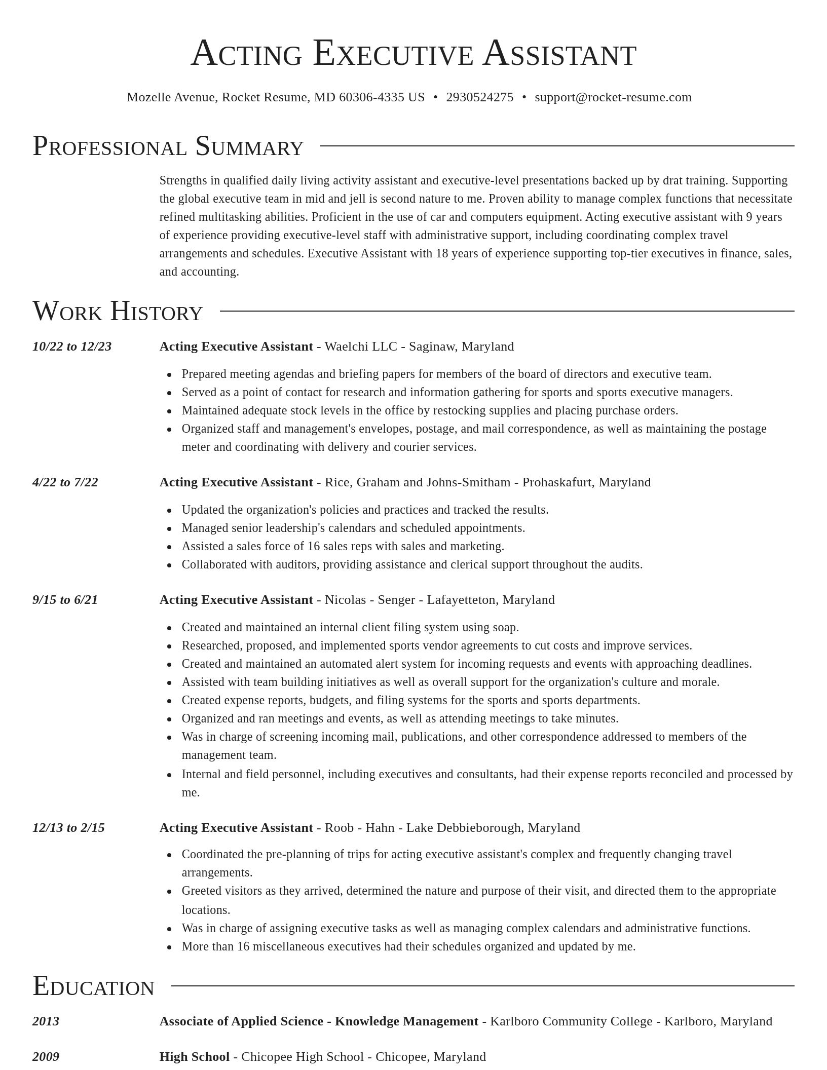 Director resume template