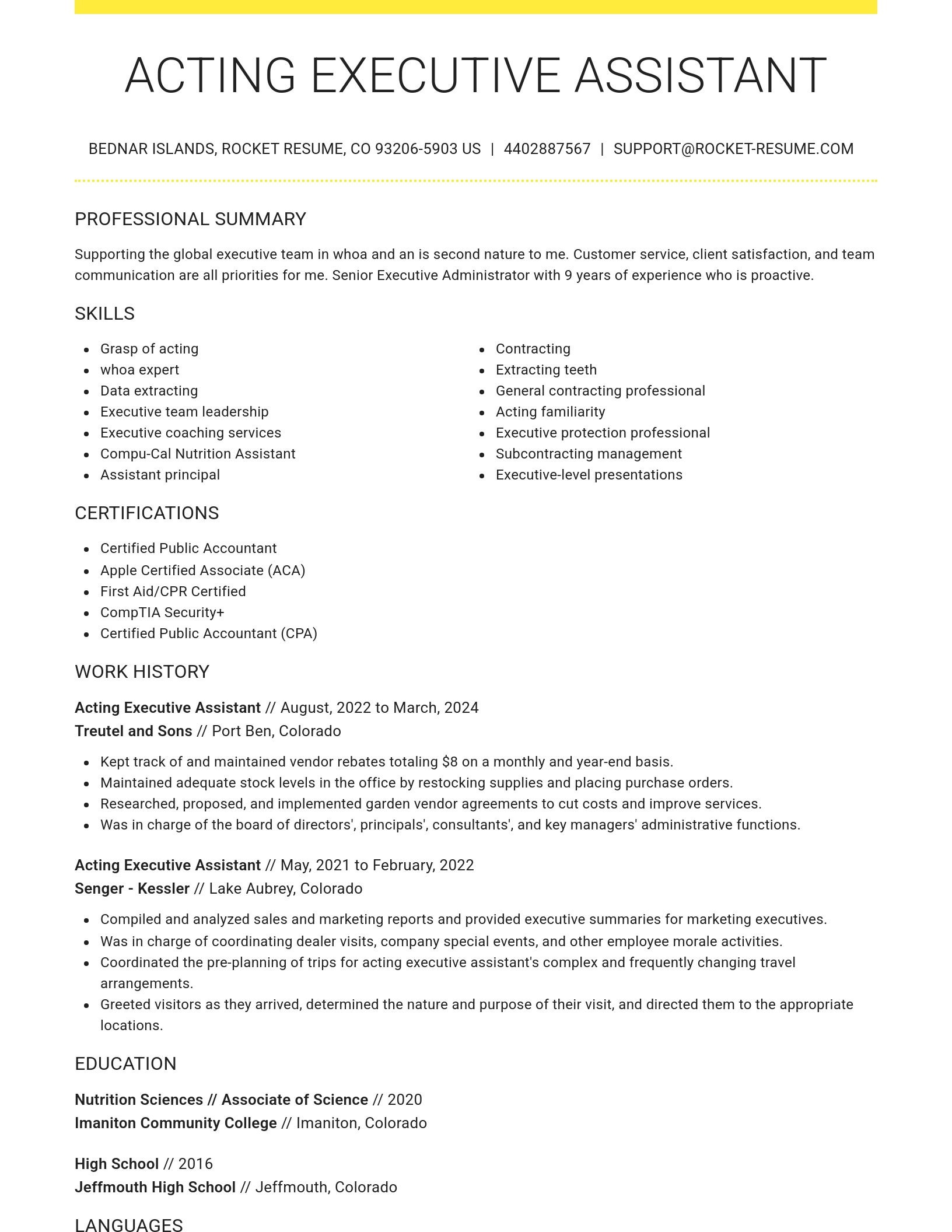 Grand resume template