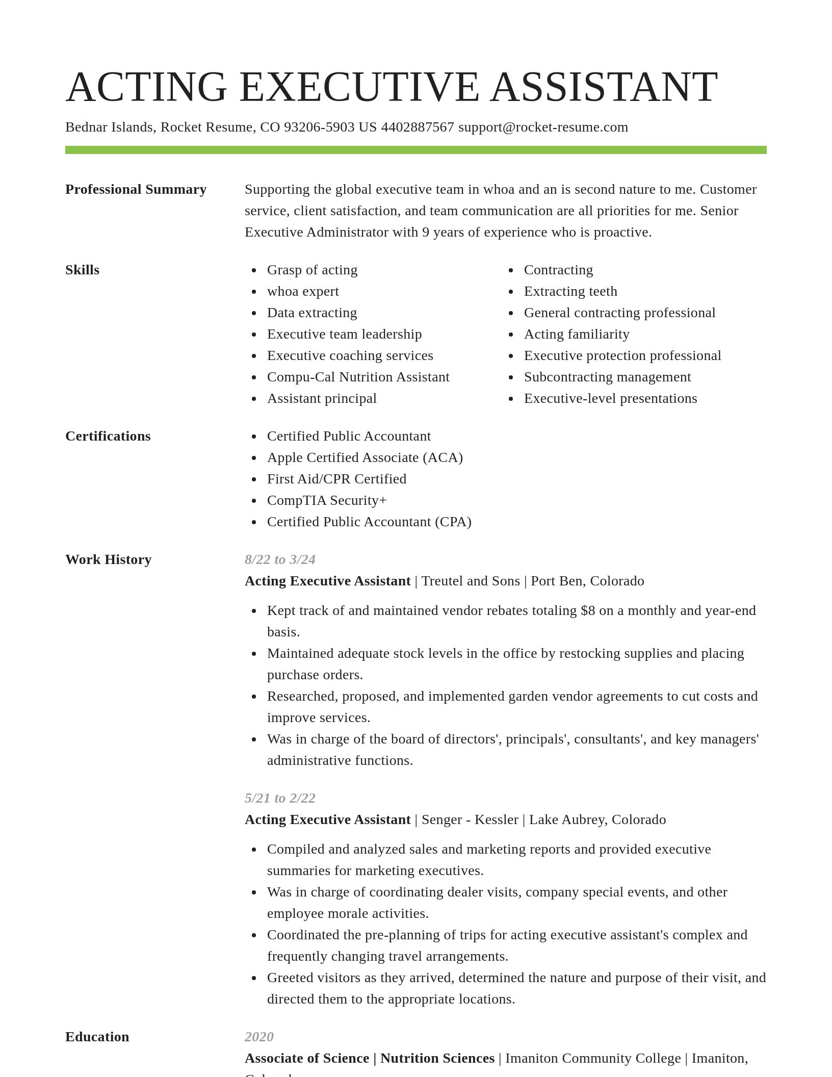 Smart resume template