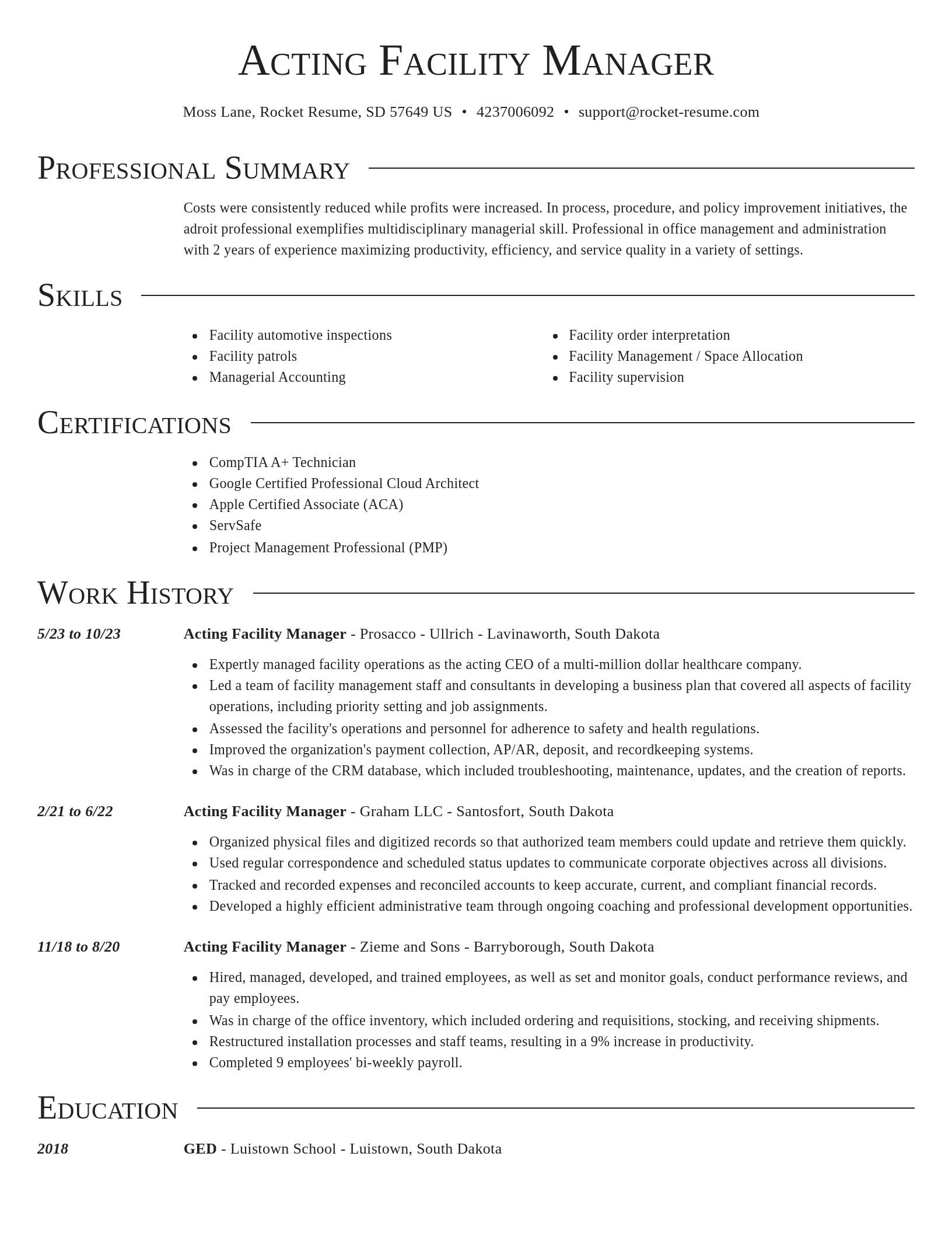 Director resume template