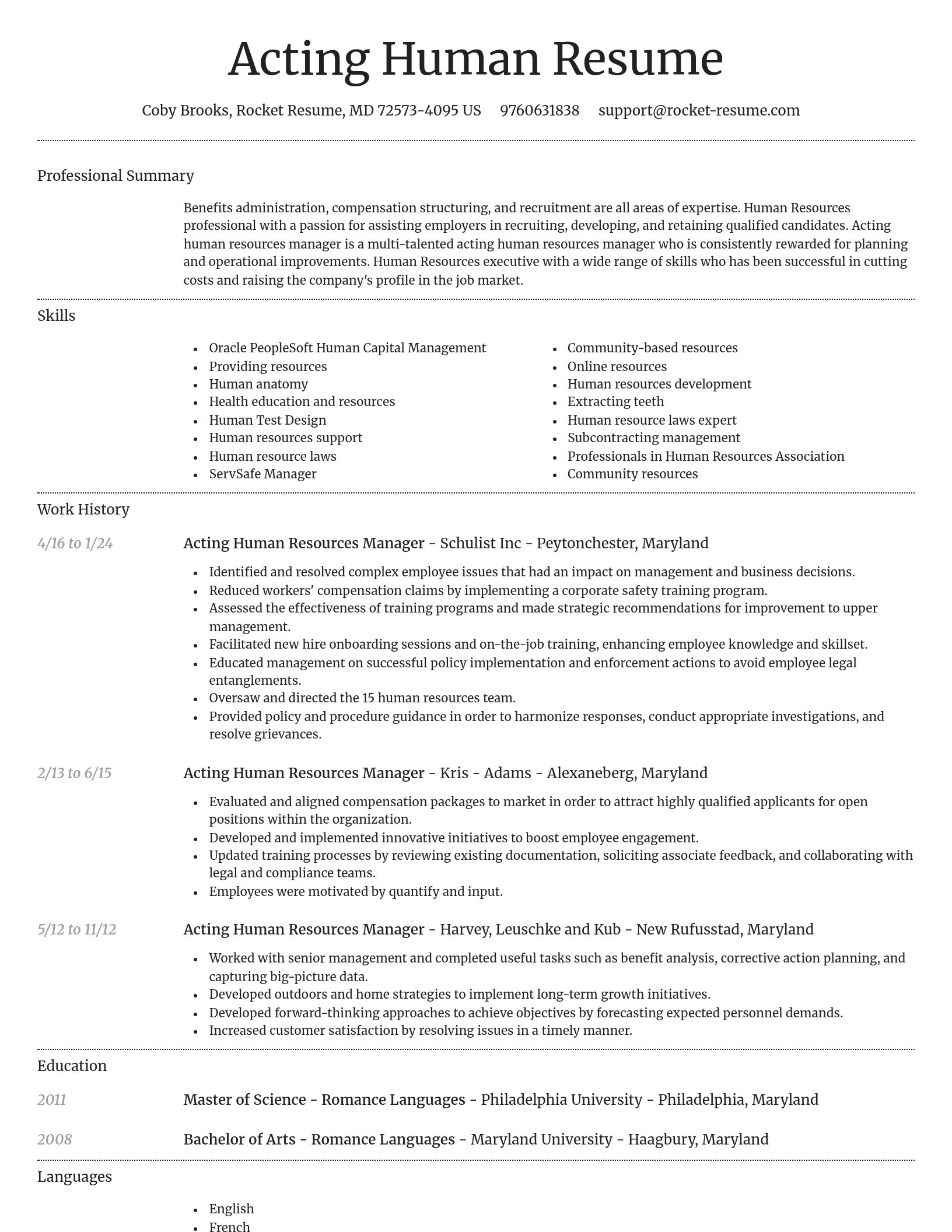 Dignified resume template