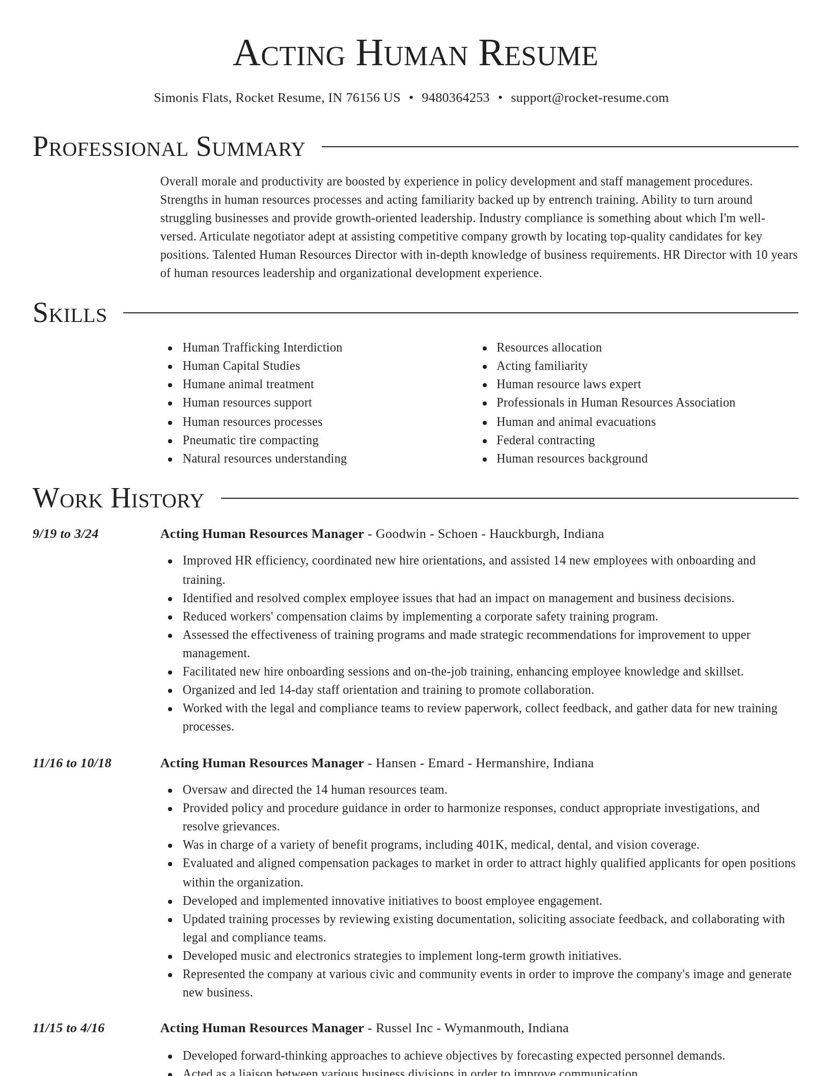 Director resume template