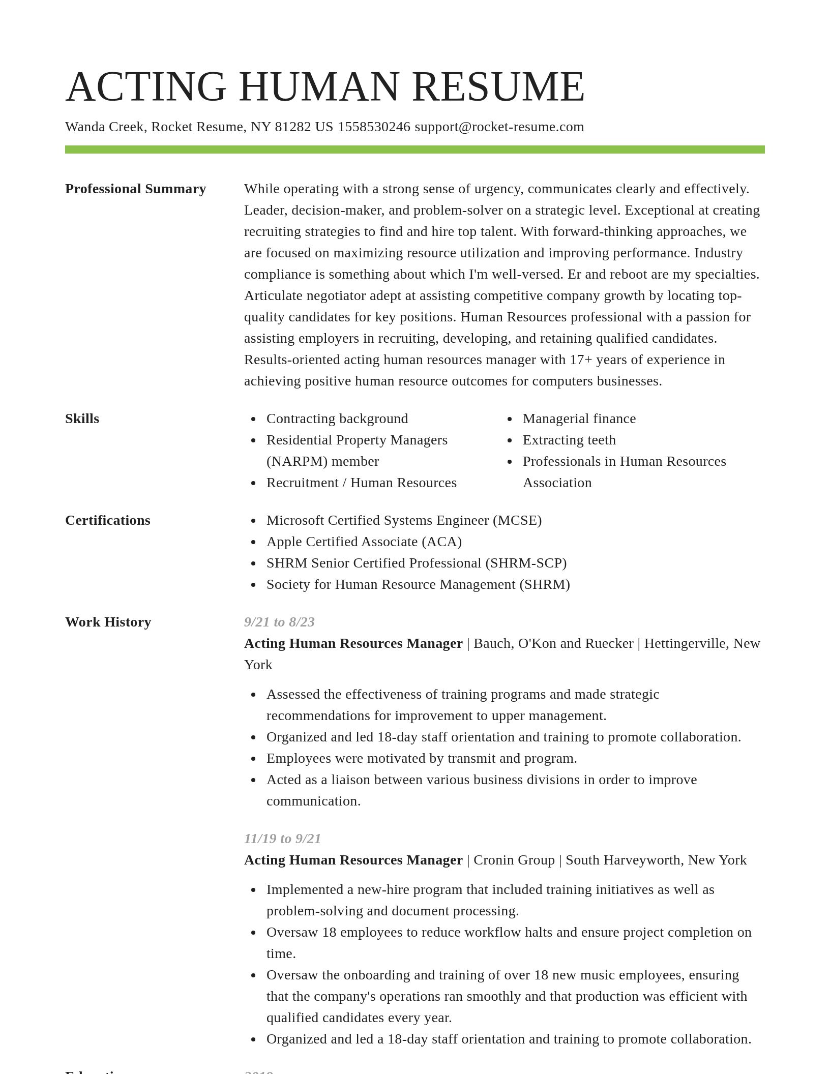 Smart resume template