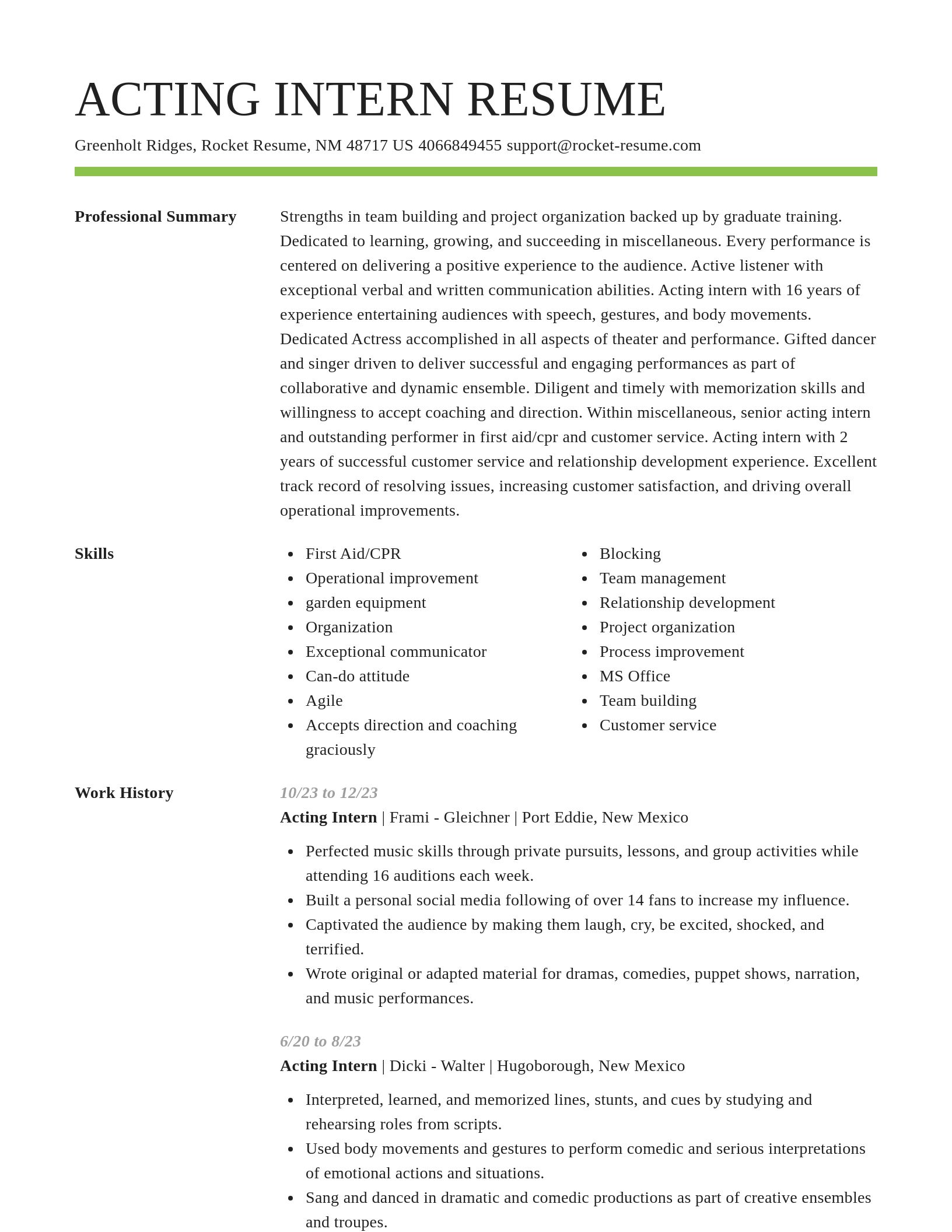 Smart resume template