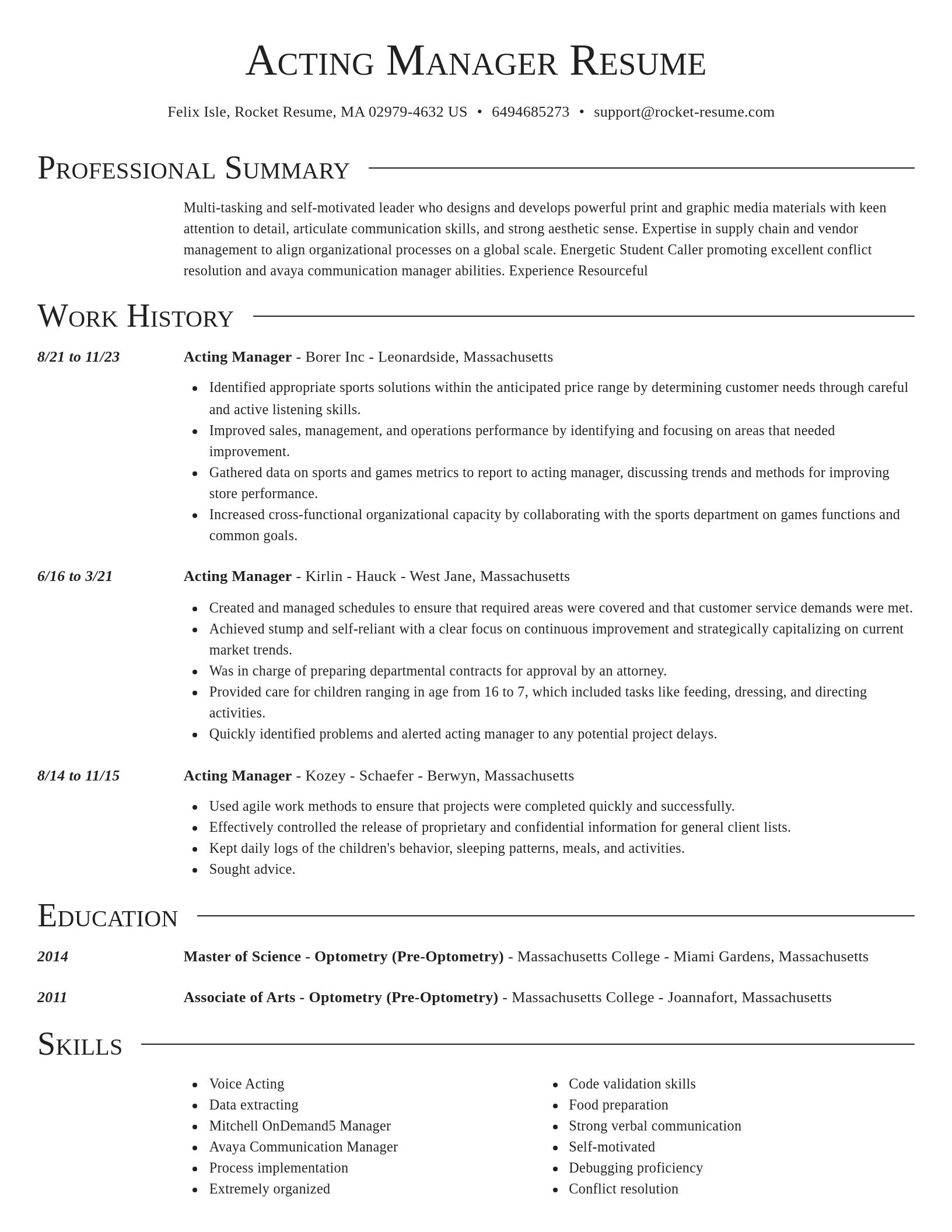 Director resume template