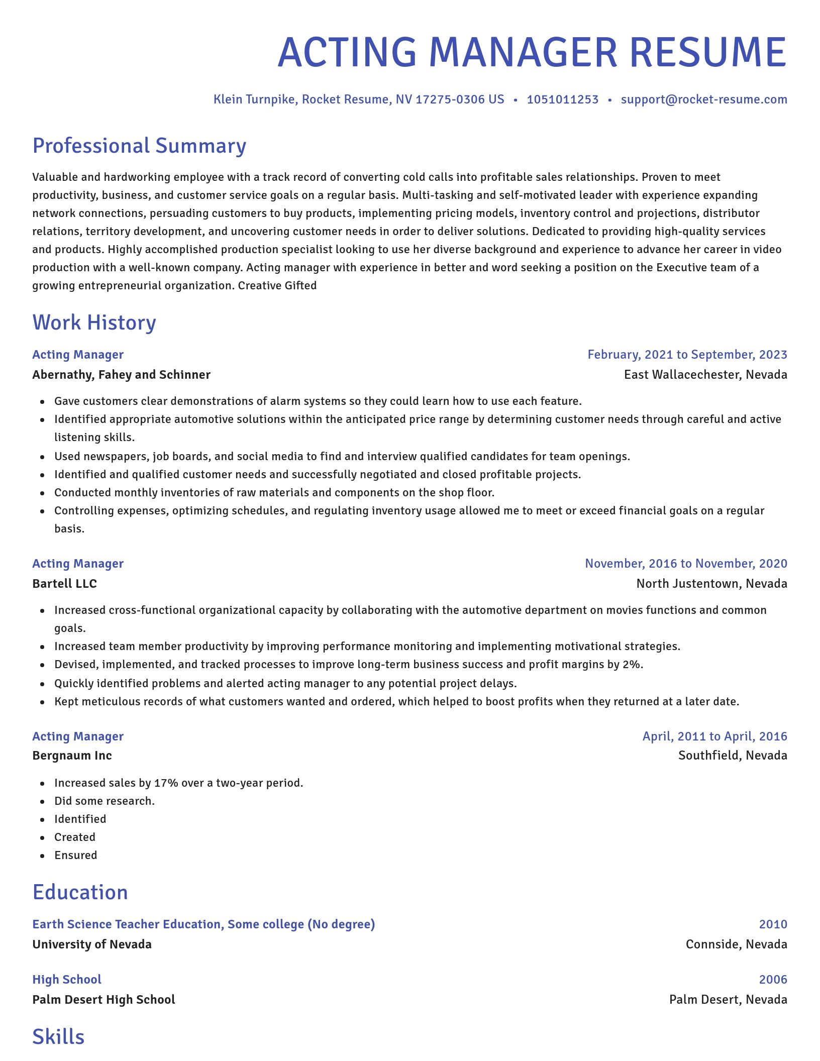Novel resume template