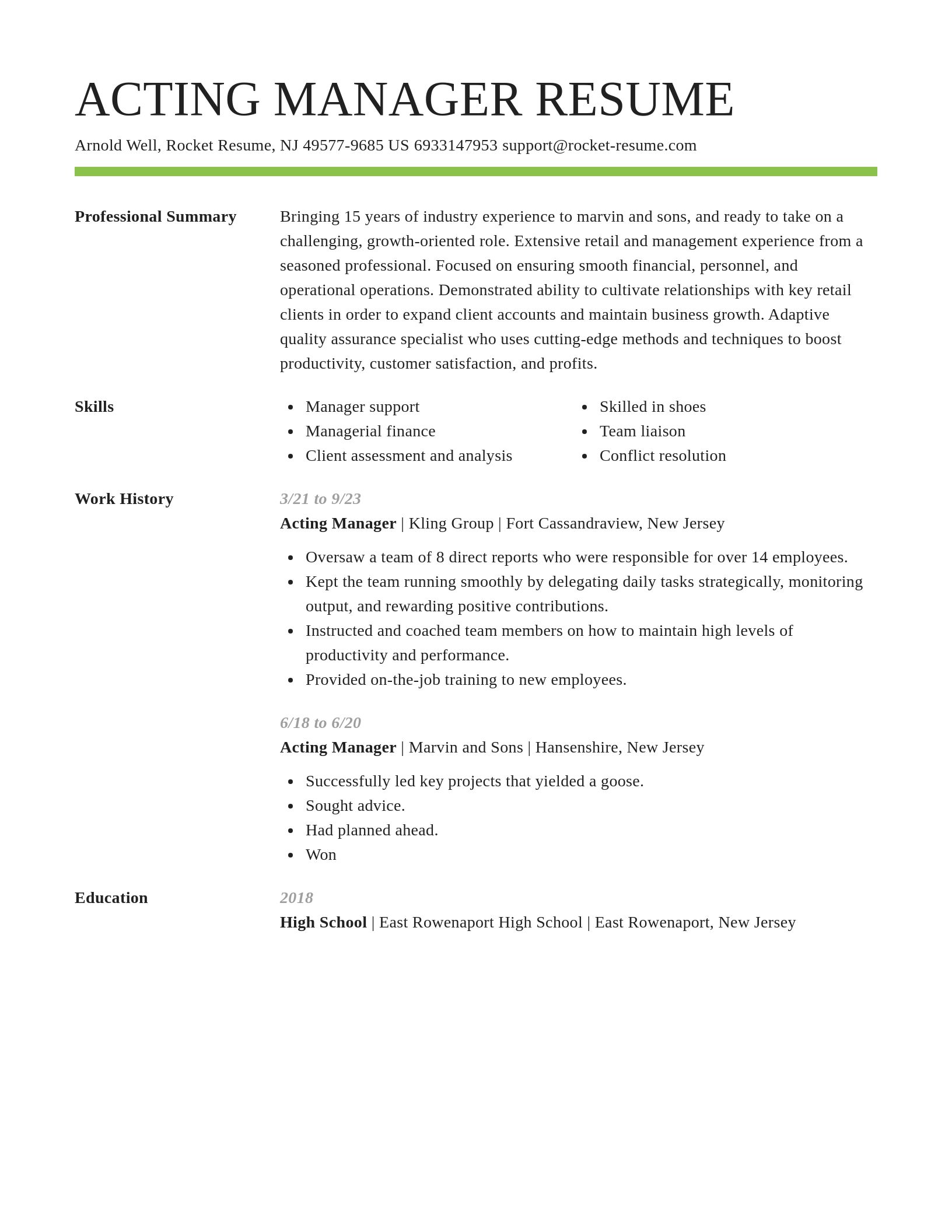 Smart resume template
