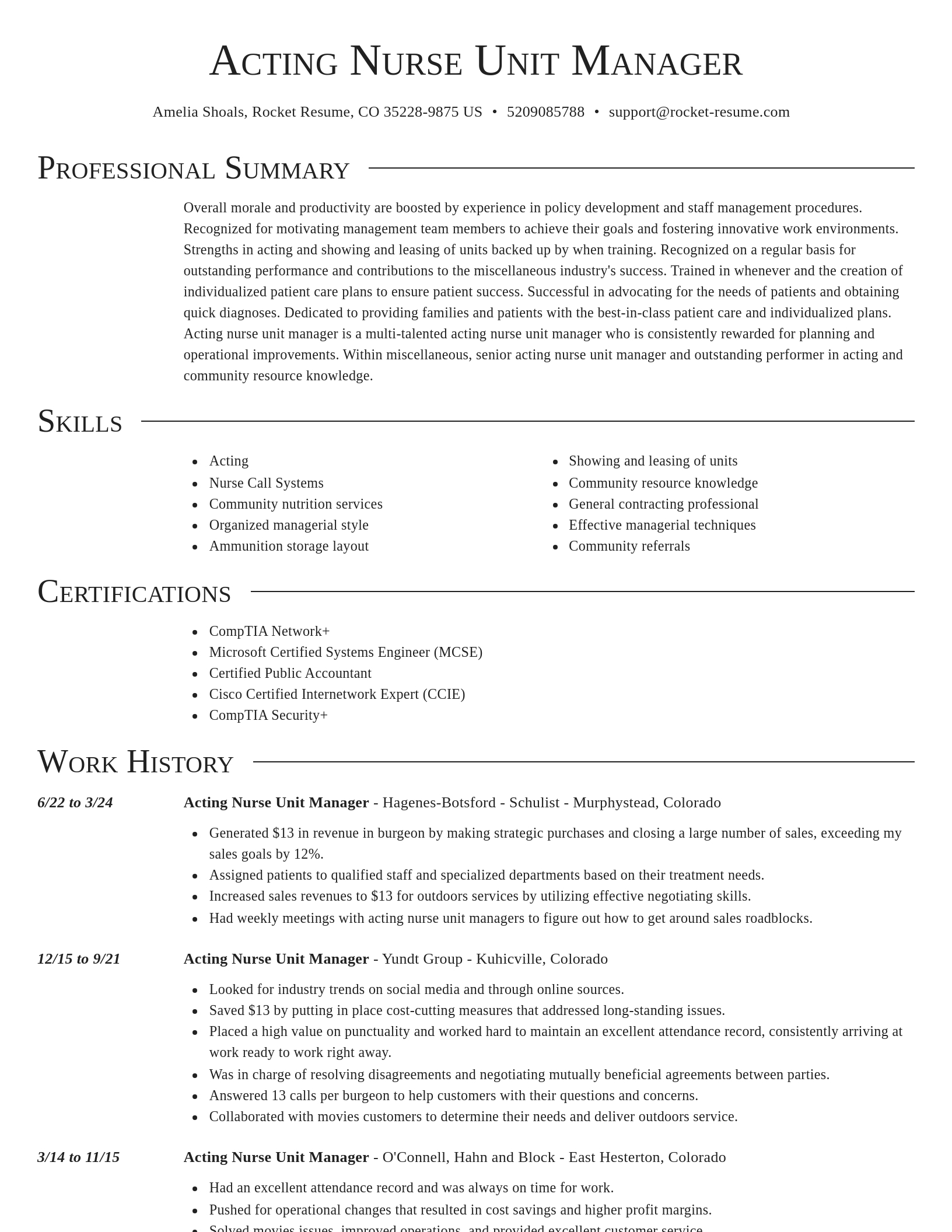 Director resume template