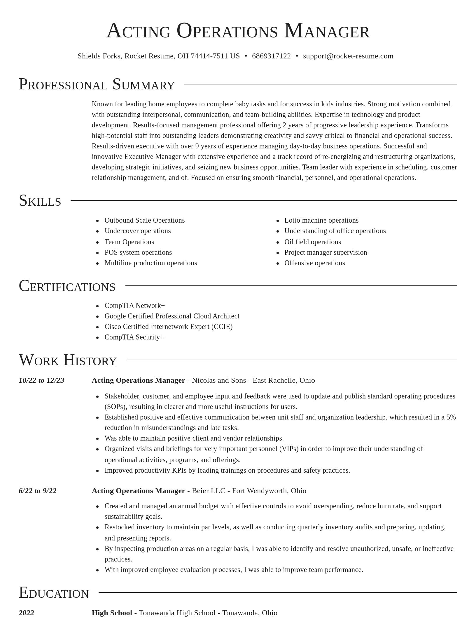 Director resume template