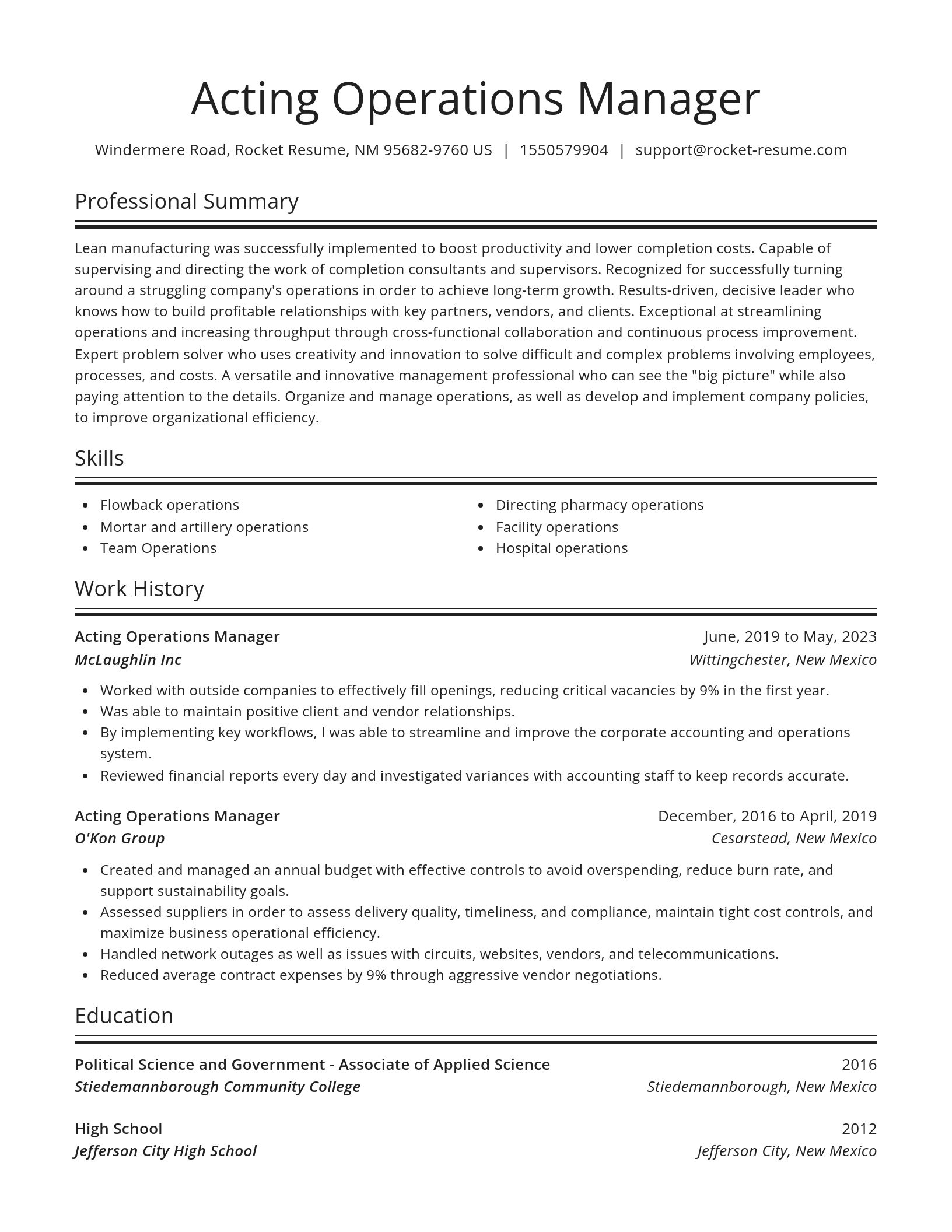 Spotlight resume template