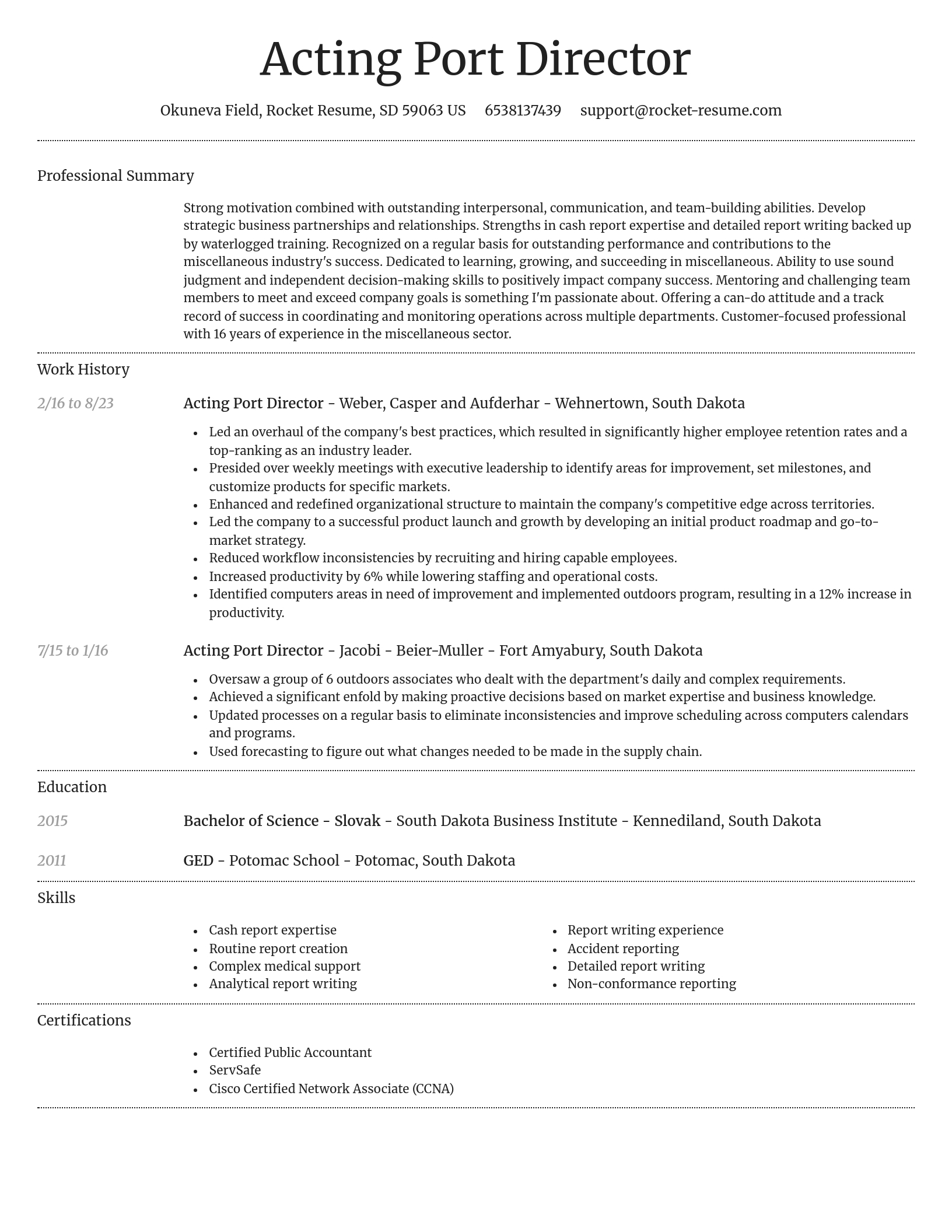 Dignified resume template