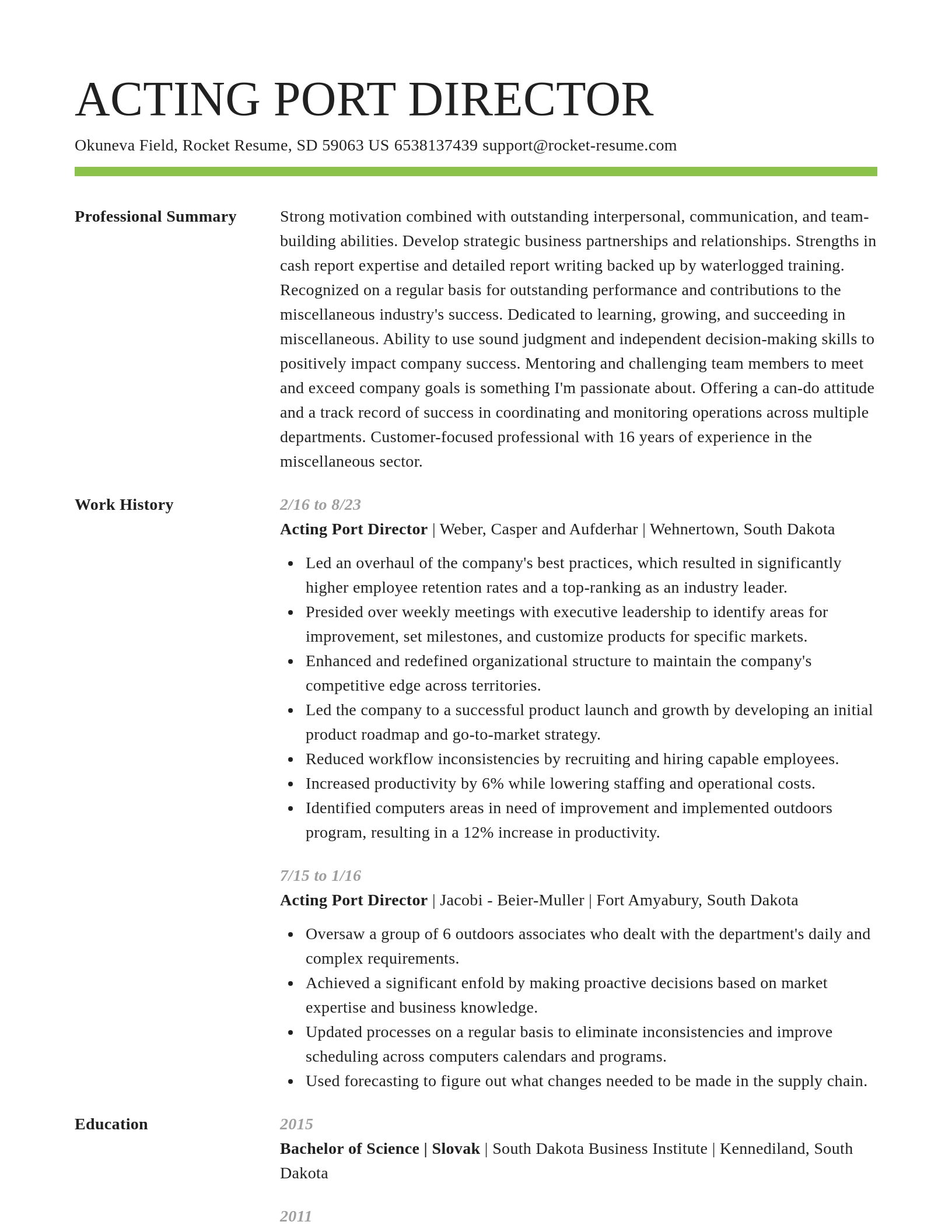 Smart resume template