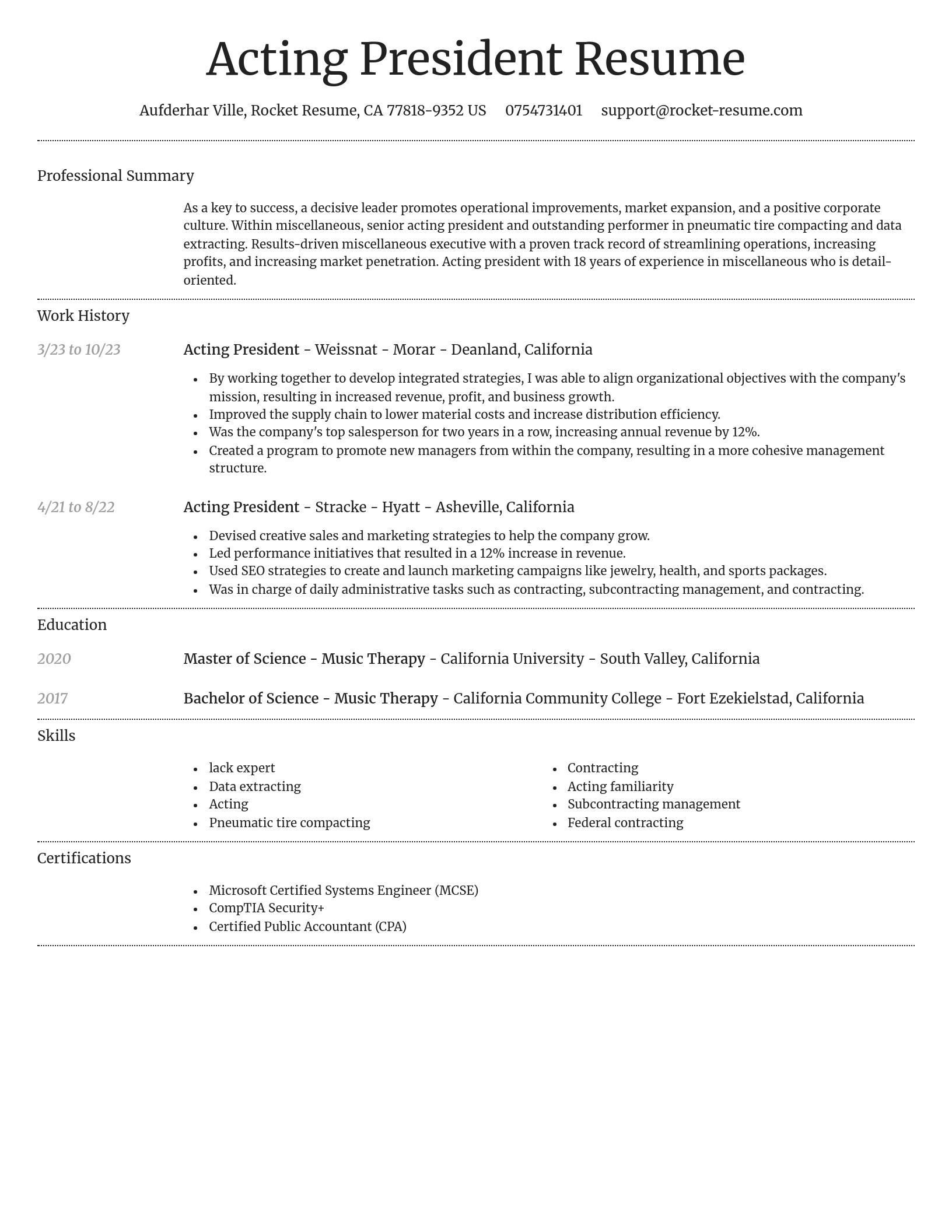 Dignified resume template