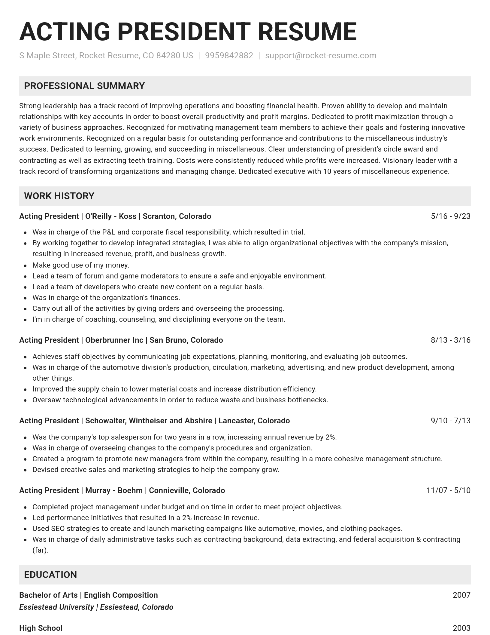 Genius resume template