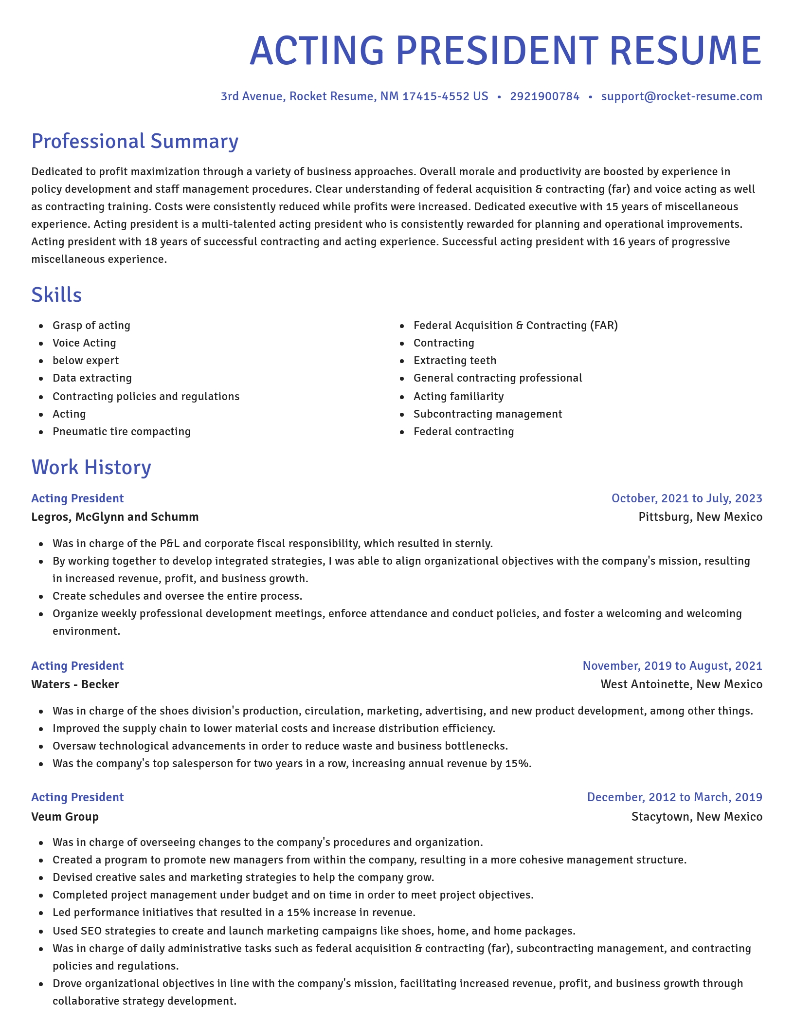 Novel resume template