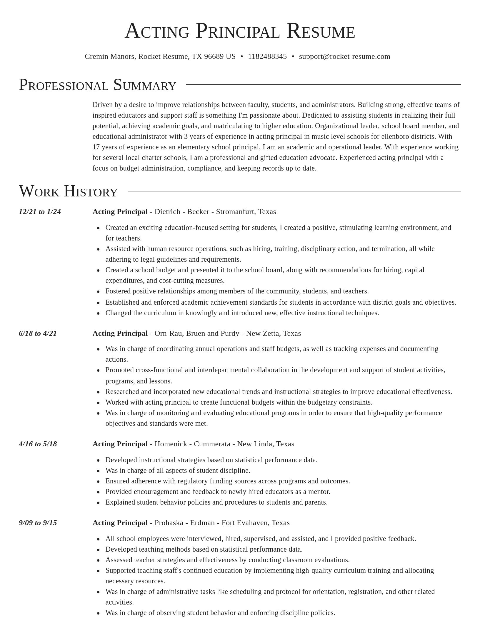 Director resume template